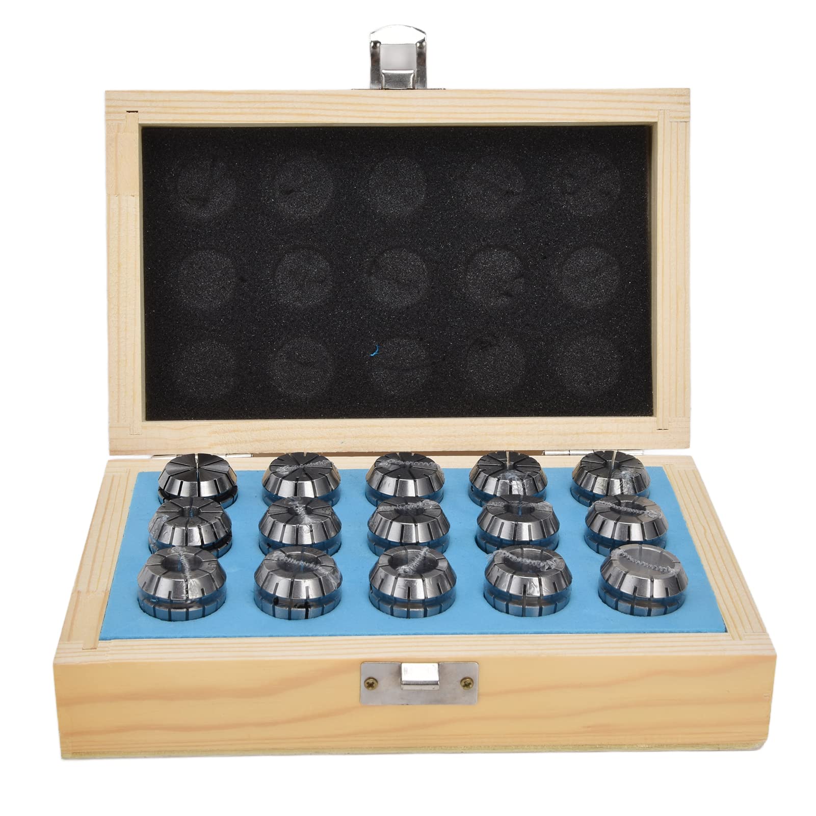 YWBL-WH Set di Pinze a Molla ER25, Acciaio Al Carbonio, Kit di Pinze di Precisione da 15 Pezzi con Intervallo di Serraggio da 2 Mm a 16 Mm per Applicazioni CNC e di Incisione