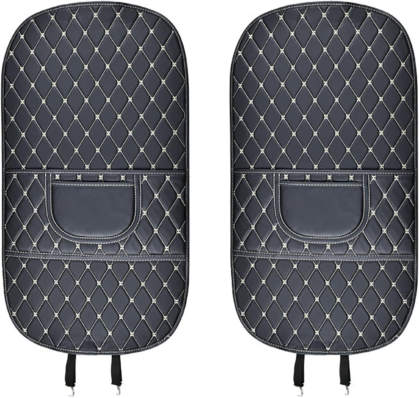 2 PCS Car Kick Mats for BYD Atto2 Atto3 Dolphin F0 F3 F6 F8 Flyer II, Car Backrest Anti-Kick, Leather Rear Seat Back Protectors Kick with Storage Bag,B