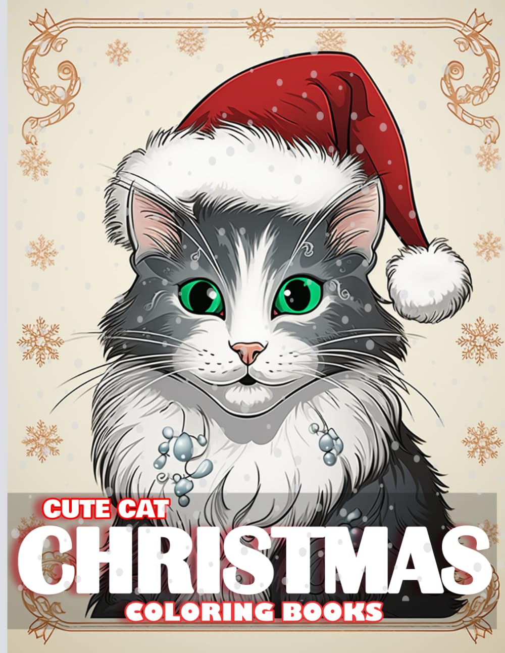 Cute cat Christmas Coloring Book: Festive Feline Designs for Relaxing Coloring Moments, Whiskered Holiday Delights to Color and Enjoy.