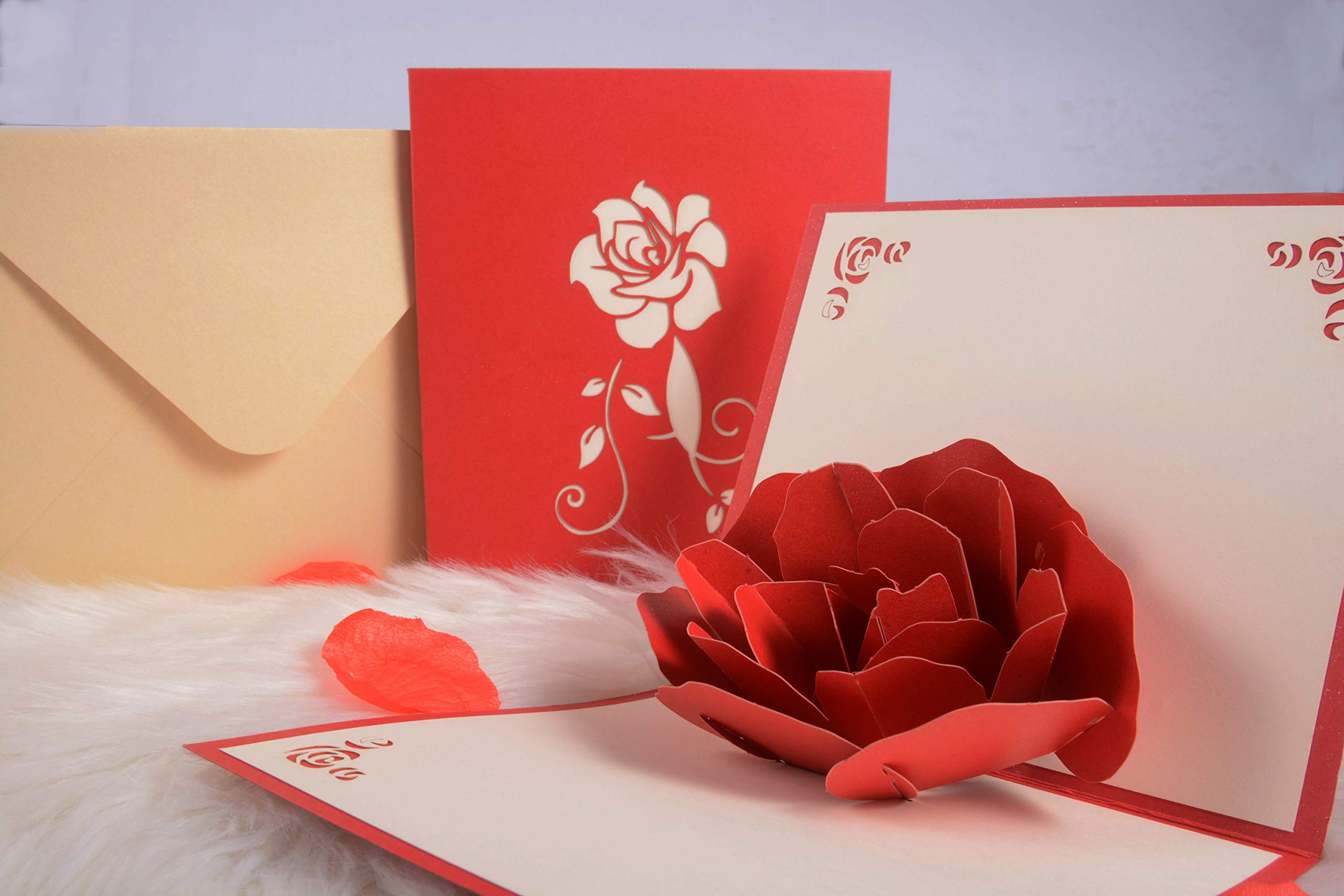 Biglietto Pop-up 3D Per San Valentino – A Forma Di Cuore, Con Busta E Tagliettino, Romantico