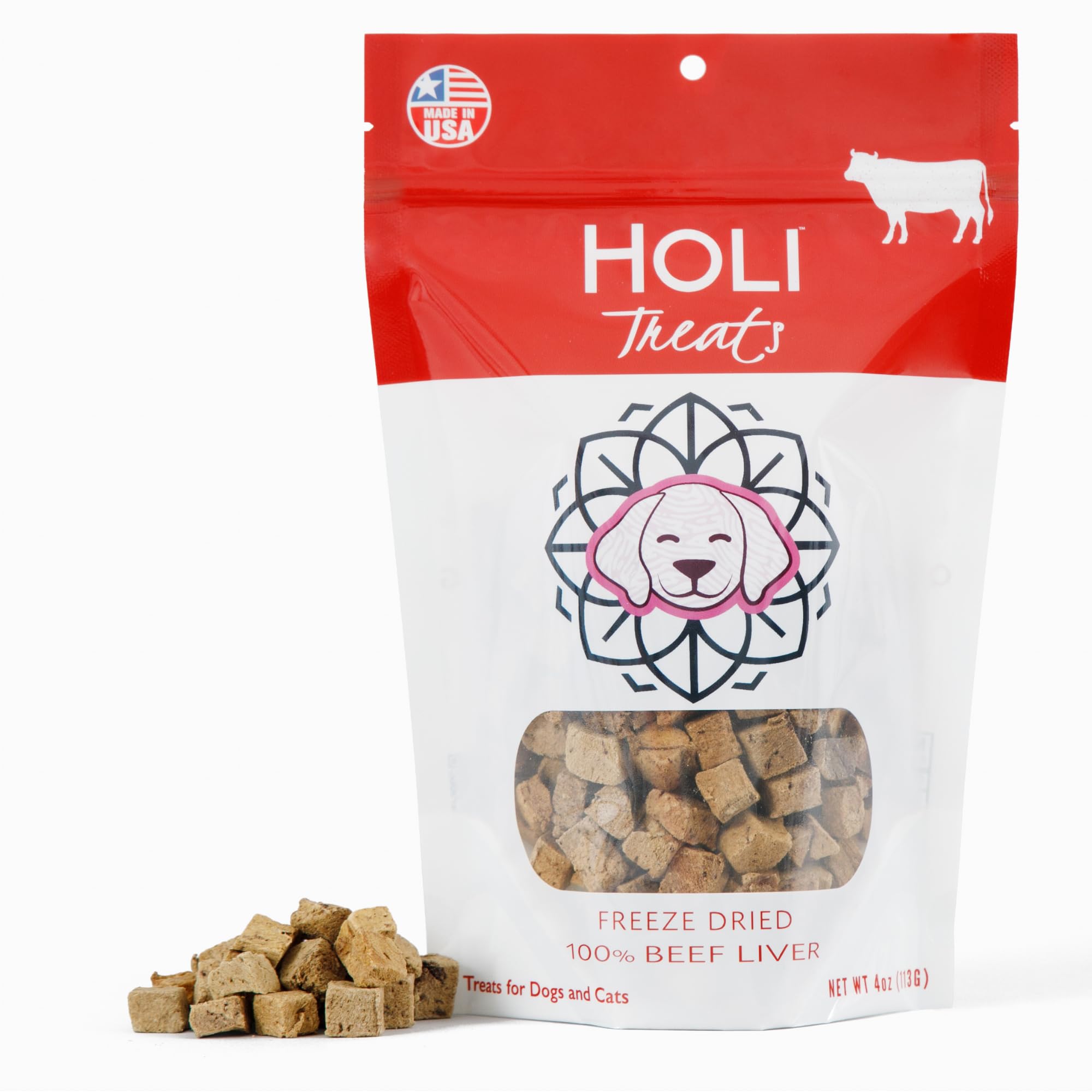 HOLI Freeze Dried Beef Liver Dog Treats – Single Ingredient Beef Dog Treats – Pasture Raised Liver Dog Treats Made in USA – Healthy Liver Treats for