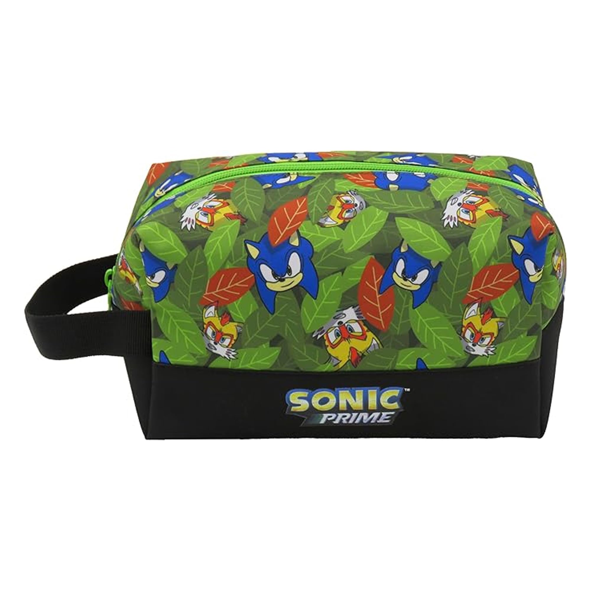 CYPBRANDS Sonic- Neceser, Bolsa de Aseo, Portatodo, Doble Cremallera, Color Verde, Producto Oficial (CyP Brands)