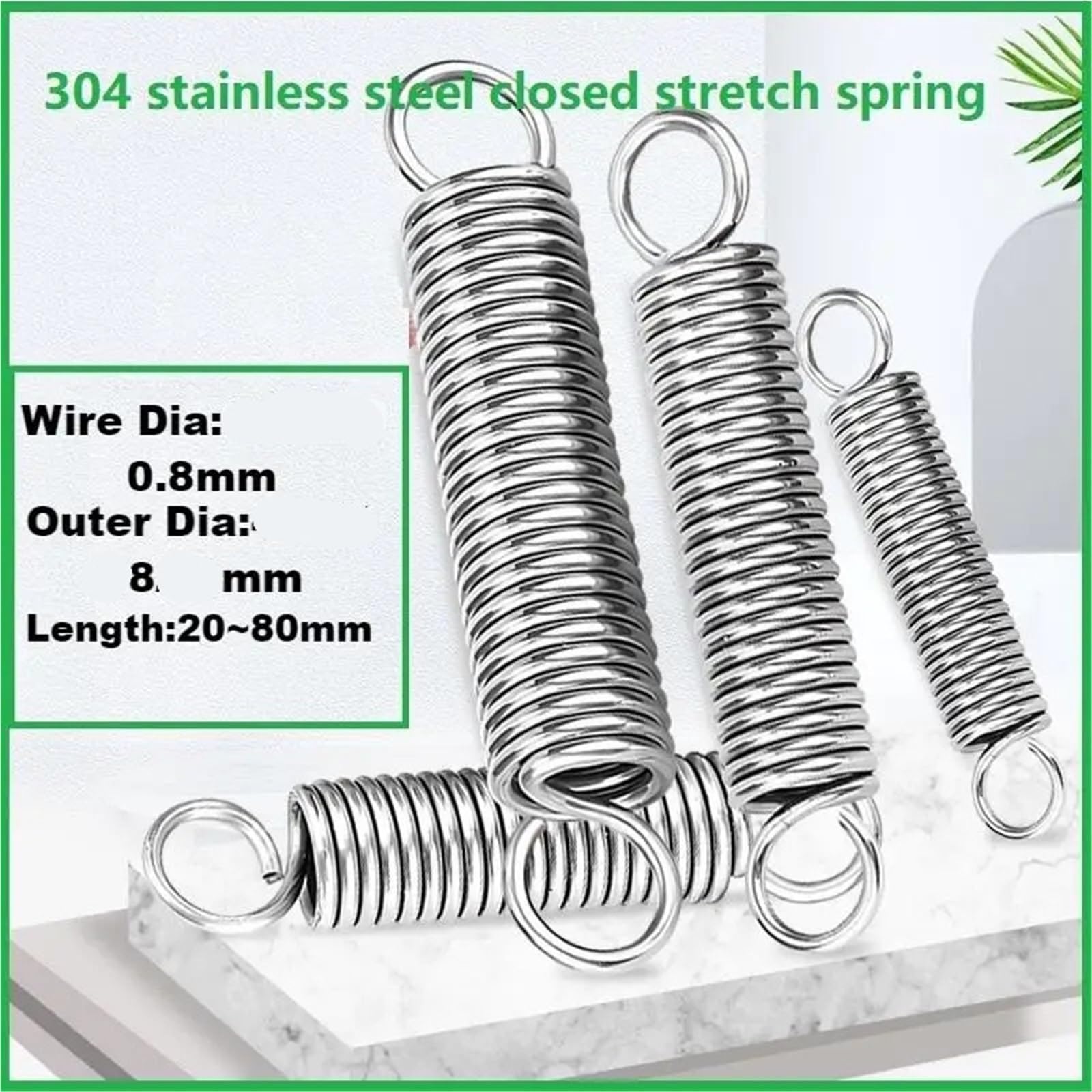 Extension Springs 30 Pcs 304 Stainless Steel Tension Springs Closed Stretch Spring Extension Springs with Hook Ends(35mm)