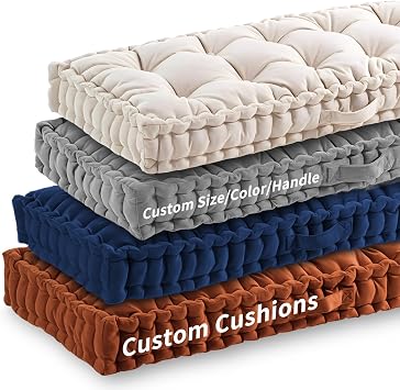 Custom Size Bench Cushion, 4" Fluffy Soft Velvet Bench Cushion, Non-Slip Indoor Bay Window Seat Pad for Sofa, Piano, Kitchen, Breakfast Nook, Fireplace & Mudroom