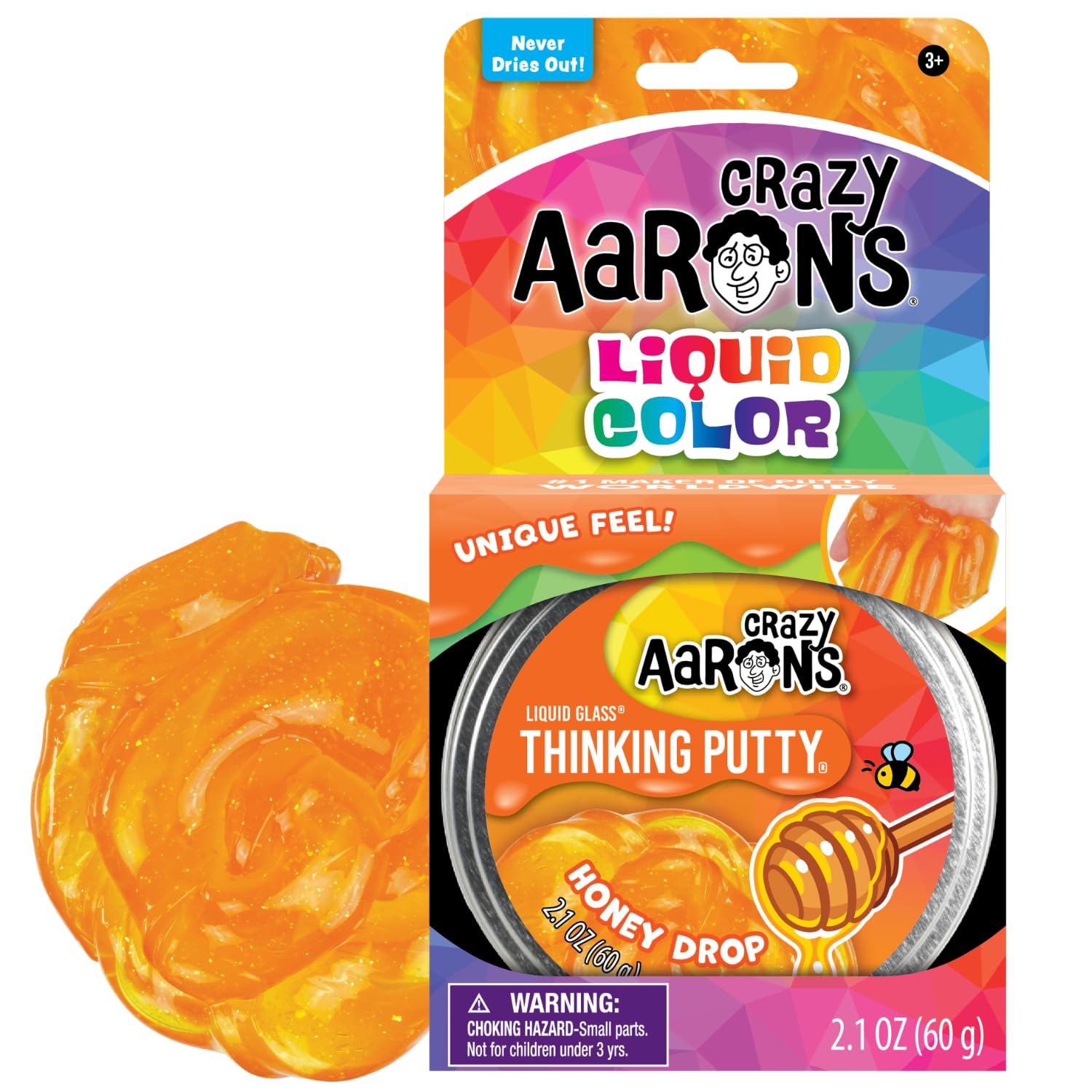 Crazy Aaron's Thinking Putty 3.5" - Honey Drop - Putty for Kids and Adults - Creative and Endless Fun, Stress Relief Therapy Toys, Never Dries Out