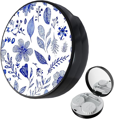 Miniatura 8 de LRITER Funda para lentes de contacto, fundas portátiles para lentes de contacto a prueba de fugas, soporte para lentes de contacto con espejo,