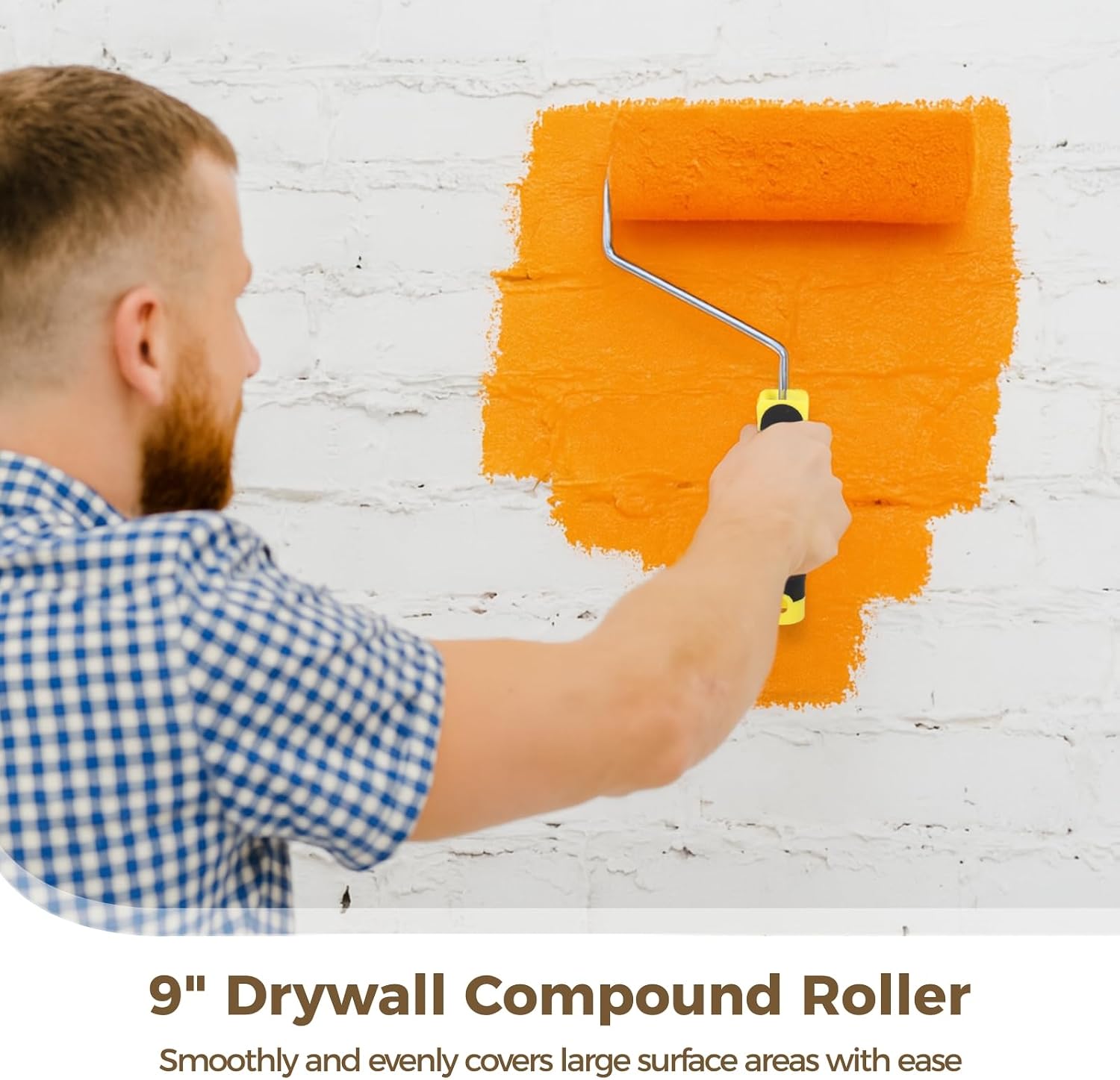 3 Drywall Texture Roller Covers and 1 Roller Frame, 9 Painting Tool Set for Professional Results