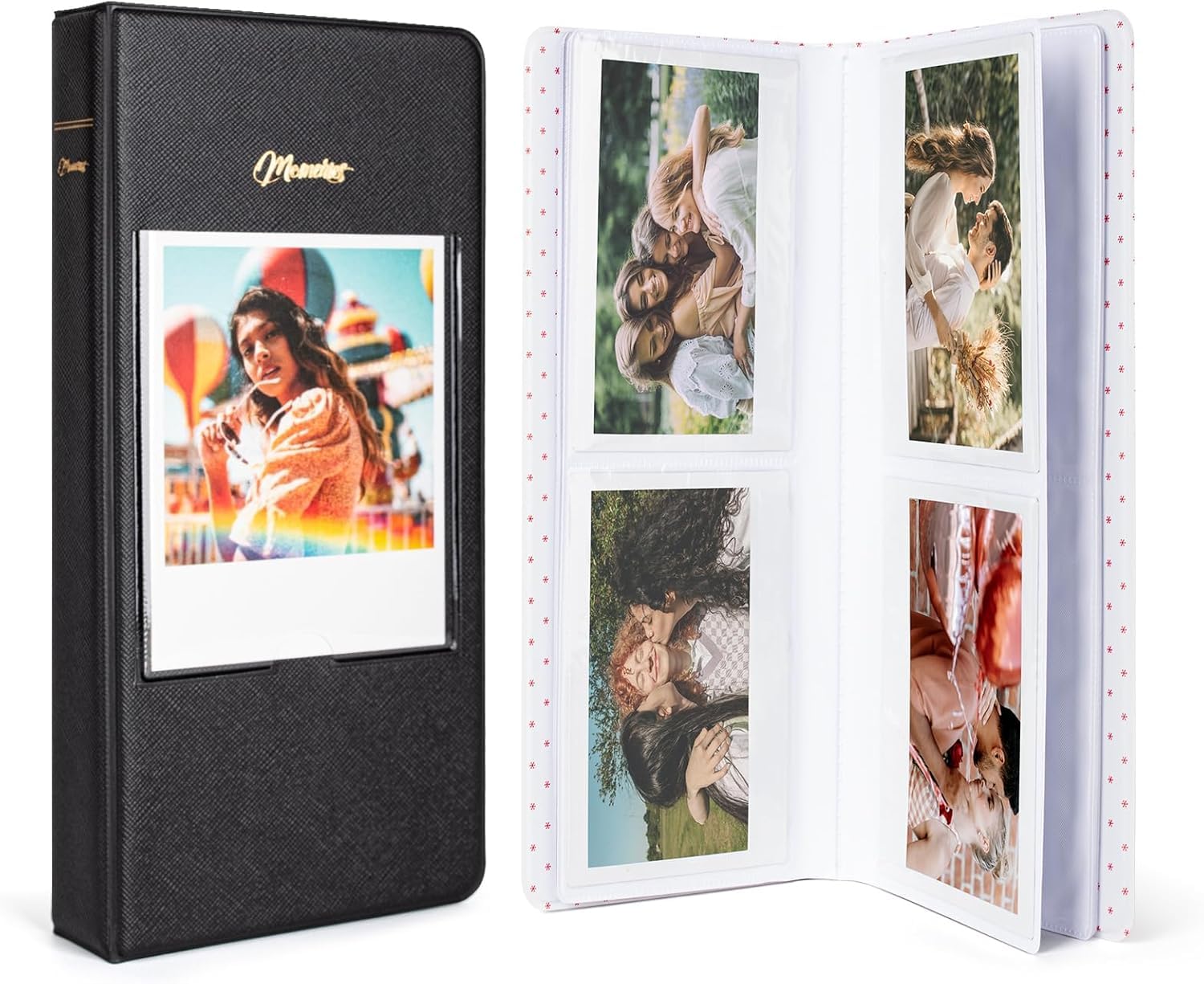 Zikkon 64 Pockets Photo Album for Fujifilm Instax WIDE 400/WIDE EVO Camera Film, PU Leather Photo Book for Instax Wide 300/210/200/Polaroid 600 i-Type Photo - 3.5x4.25 Inch Camera Photo Album - Black-image-18