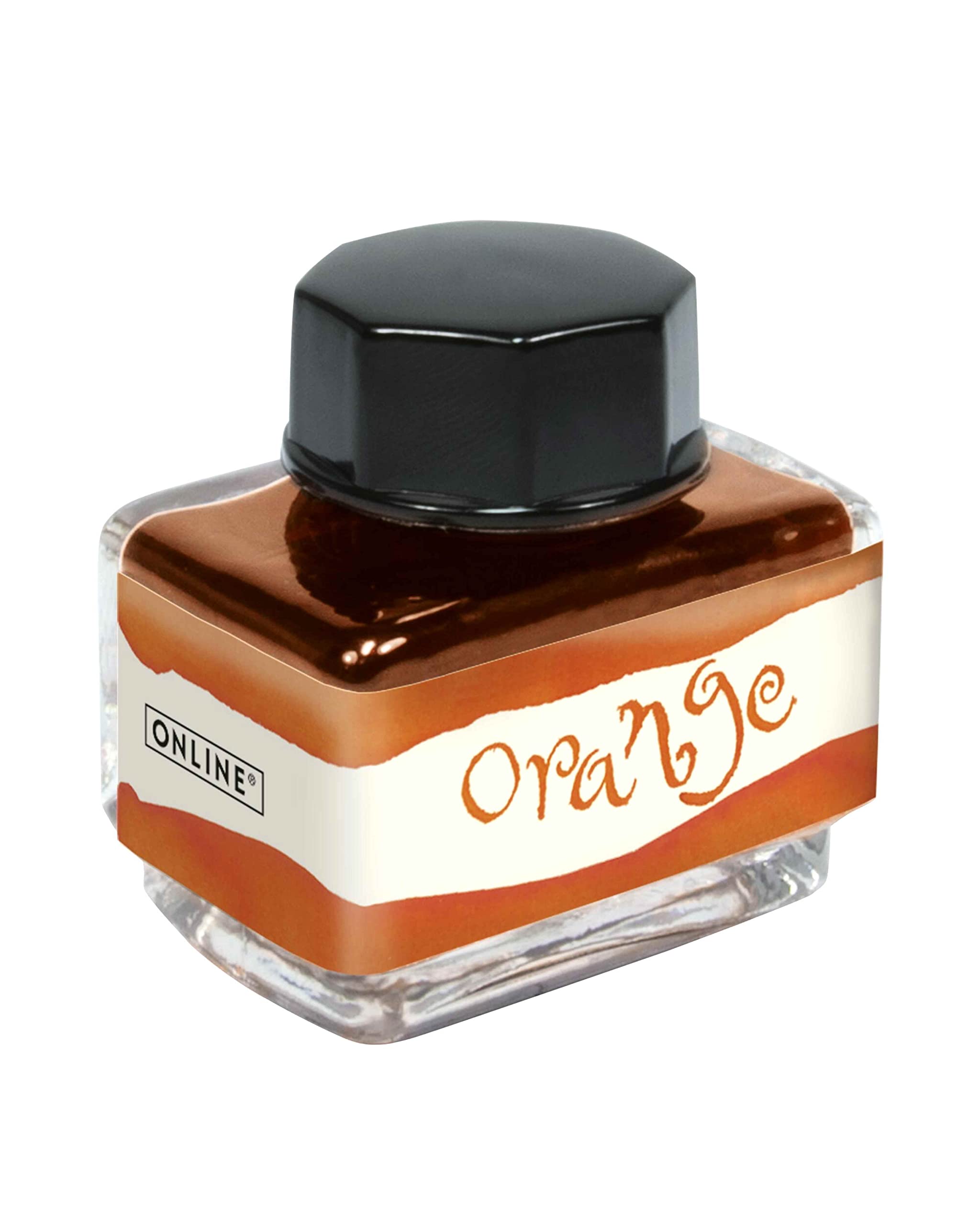 ONLINE Ink Orange, Ink Bottle 15 ml, Colourful Fountain Ink for Calligraphy, Handlettering, Writing Ink, Ink Bottle for Converter, Waterbased Ink