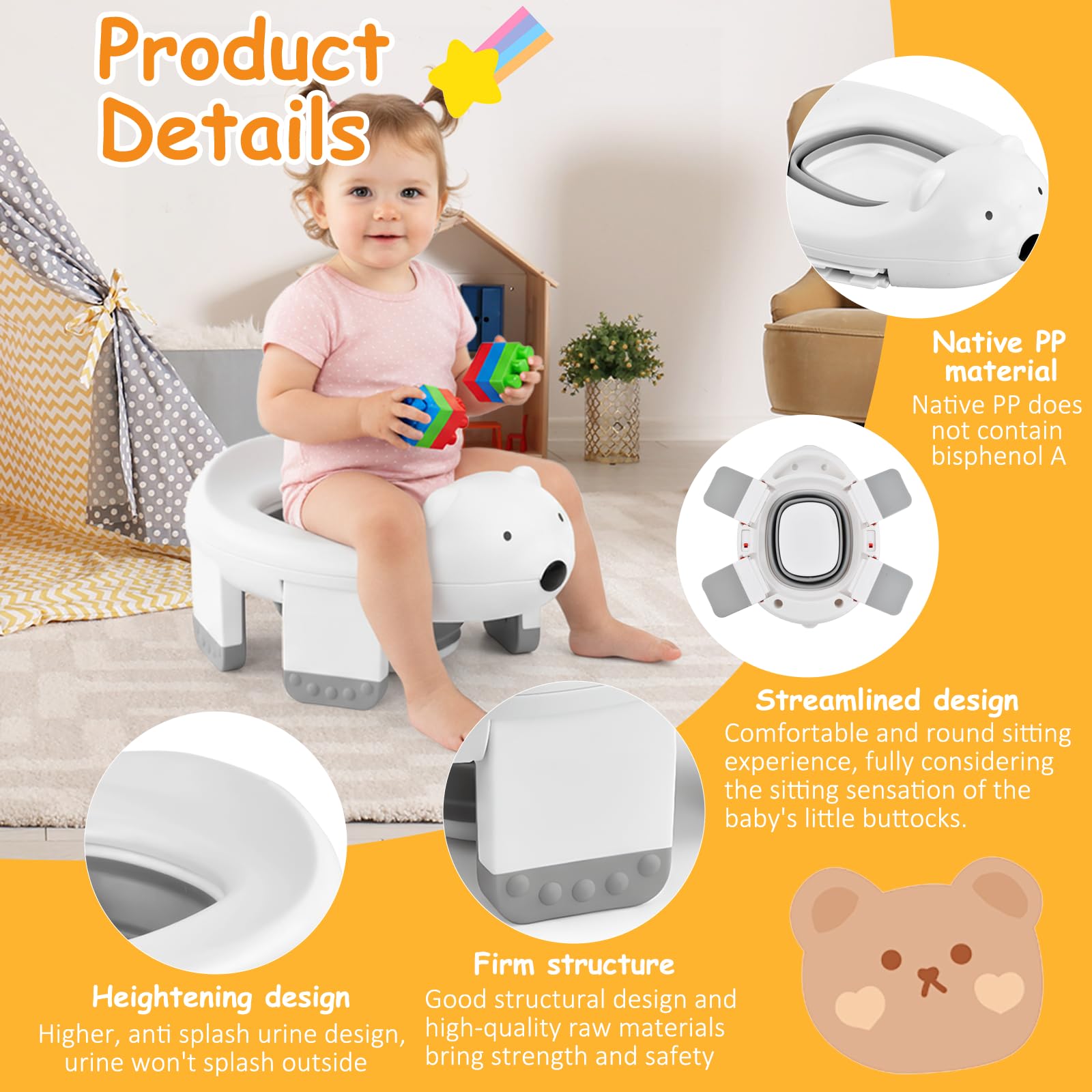 Vasino Per Bambini, Vasino Portatile Per Bambini Da Viaggio, 2 in 1 Toilette Pieghevole Bambini, Sedile WC per Bambini Per Addestramento Per Bambini, Riduttore WC Bambini