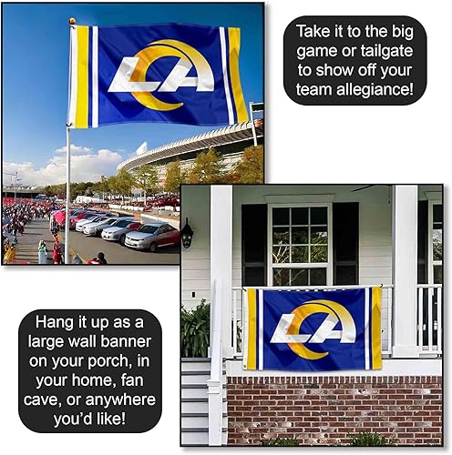 Miniatura 4 de WinCraft Nueva bandera para exteriores de Los Angeles Rams 3x5