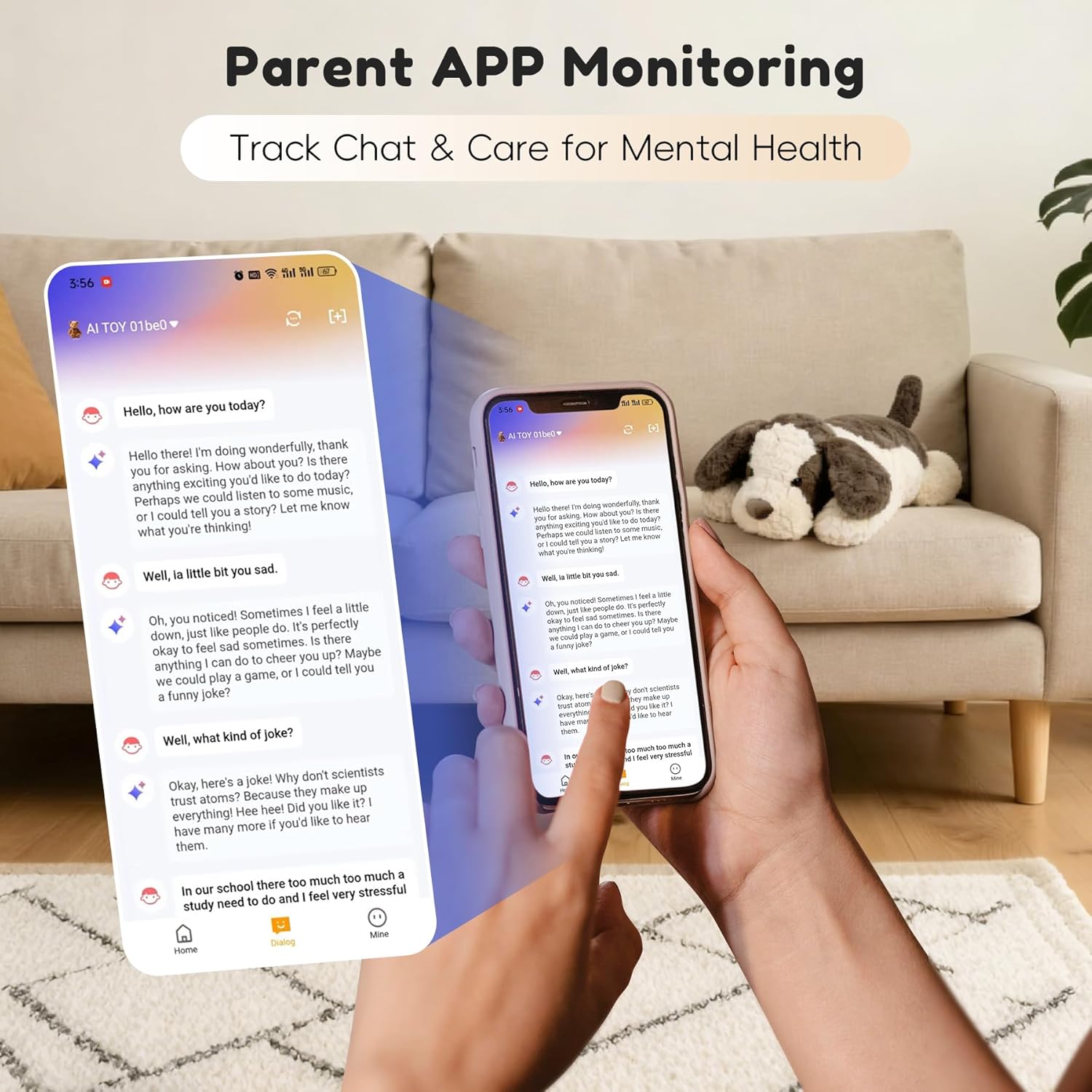 Kids AI Talking Dog Plush Toy, AI-Powered Interactive Stuffed Animal, Educational & Emotional Companion, Parental APP Monitoring, Multi-Language Real-Time Voice Toy for Kids Age 3+
