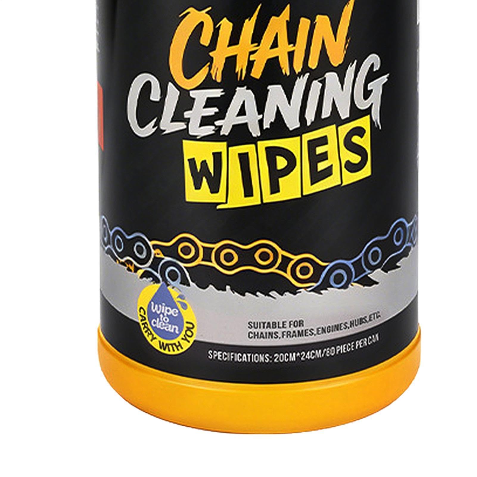 Nettoyant pour la Chaîne de Bicyclette 80 Lingettes - Dégraissage en | Outil de Nettoyage de Chaîne Pour Moto, Transmission, Roue Libre, Conduite en Plein Air, Voyage et Aventure