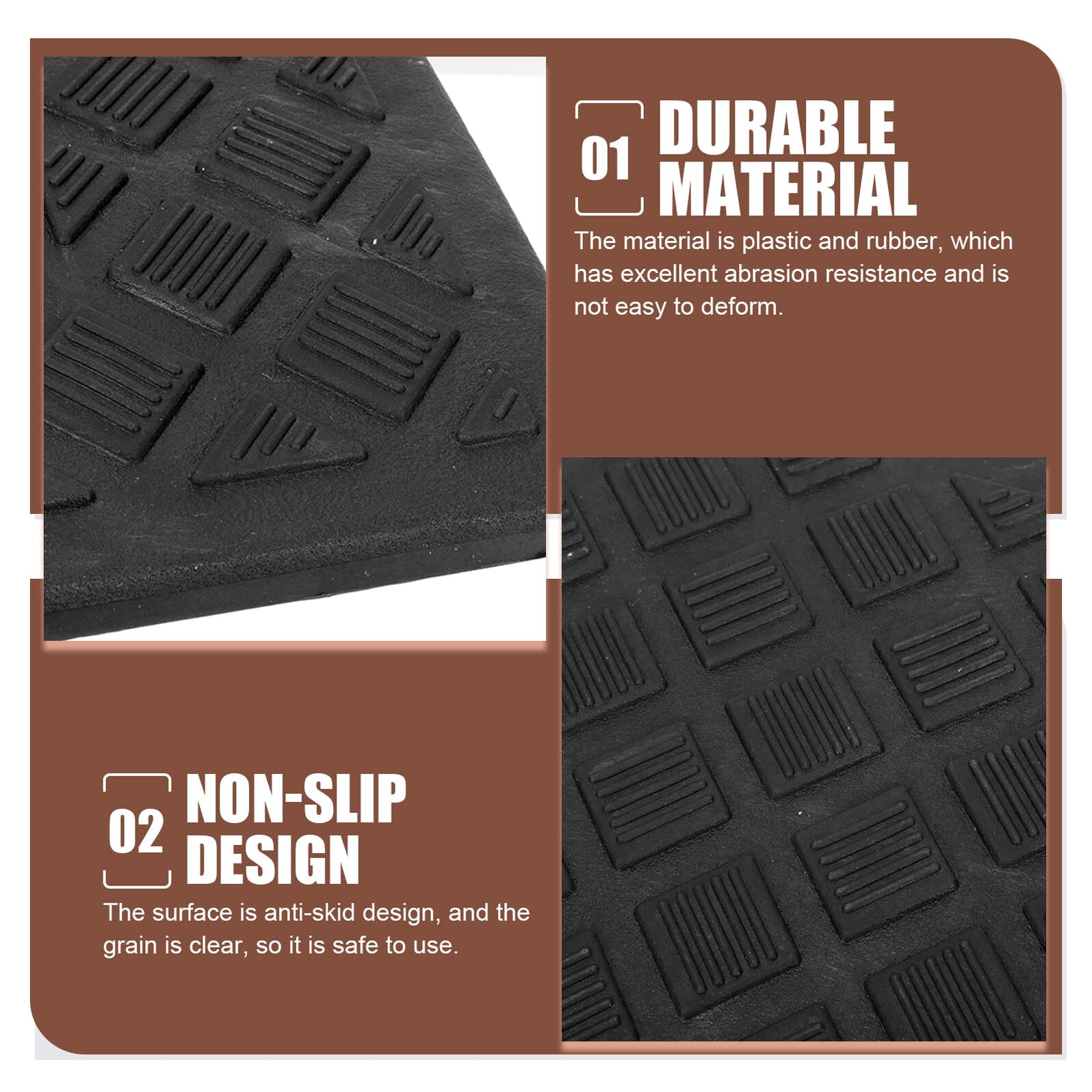 Mipcase Tappetino Rampa Soglia in Gomma Plastica Antiscivolo 7 Cm per Auto e Veicoli Esterni, Leggero e Portatile per Marciapiede e Rampe di Accesso Pubblico