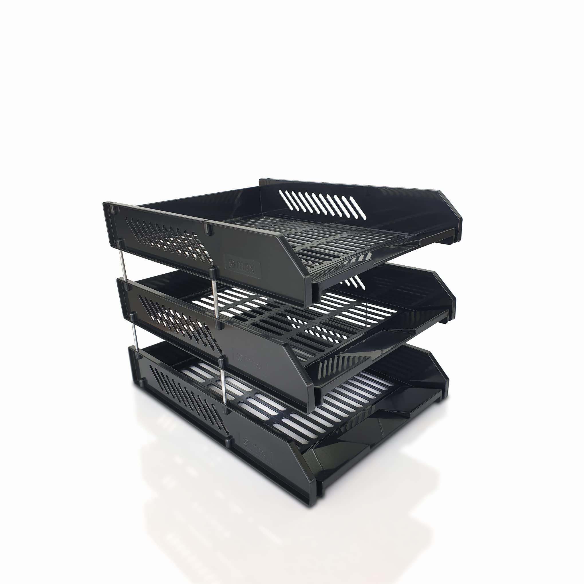 Maxi3 Layers Plastic Document Tray Black, Mx-Ltabl