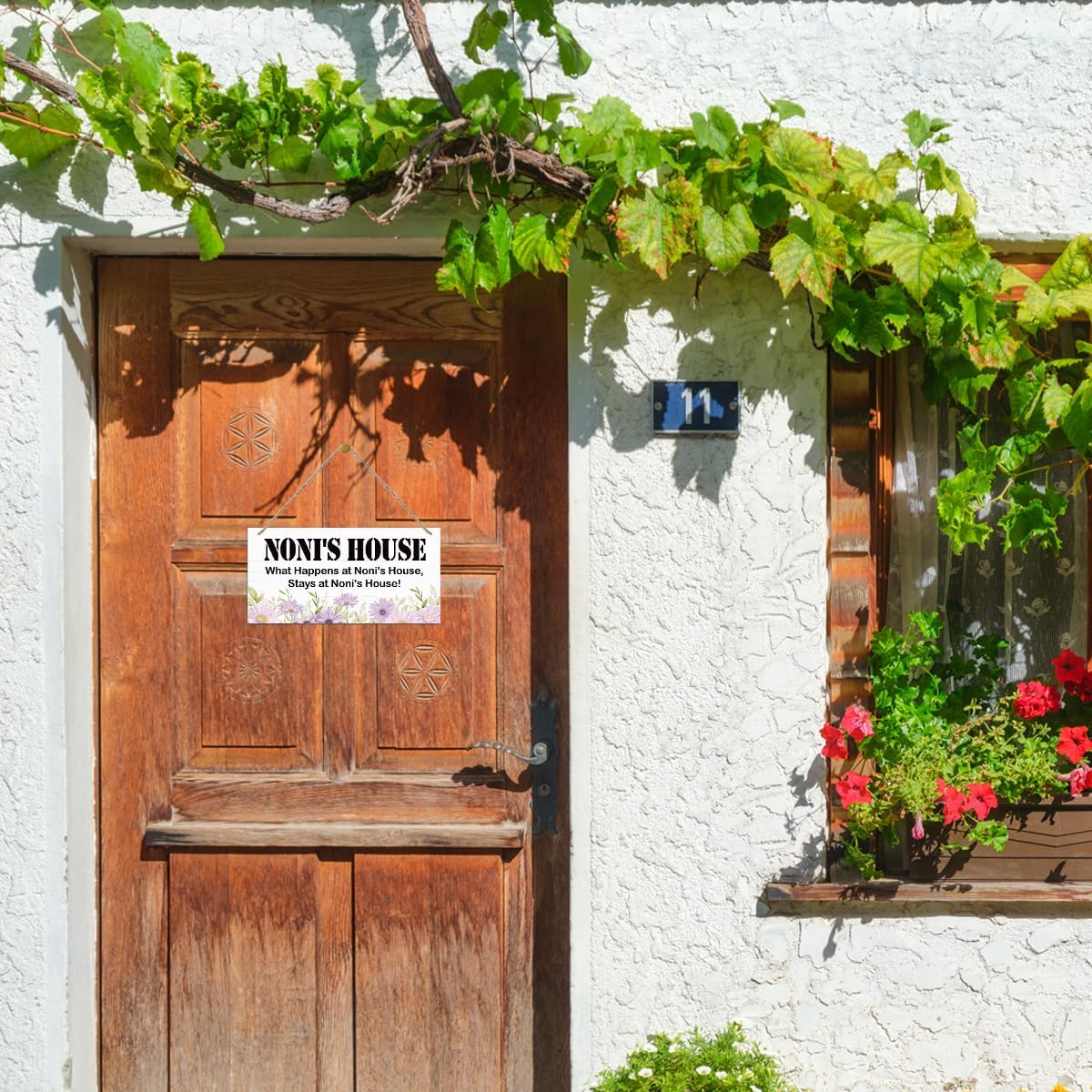 Rustic Decor for Noni's House, What Happens at Noni's House Stays at Noni's House, Grandma Nicknames Sign, Decorative Wood Hanging Wood Plaque, Home Wall Decor, Noni Gift from Grandson Granddaughter - Image 4