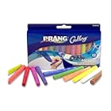 Prang Gallery Ambrite Paper Chalk, Colored Chalk for Use on Wet or Dry Paper, Tapered, Assorted Colors, (53012), Multicolored, 12 Count (Pack of 1)