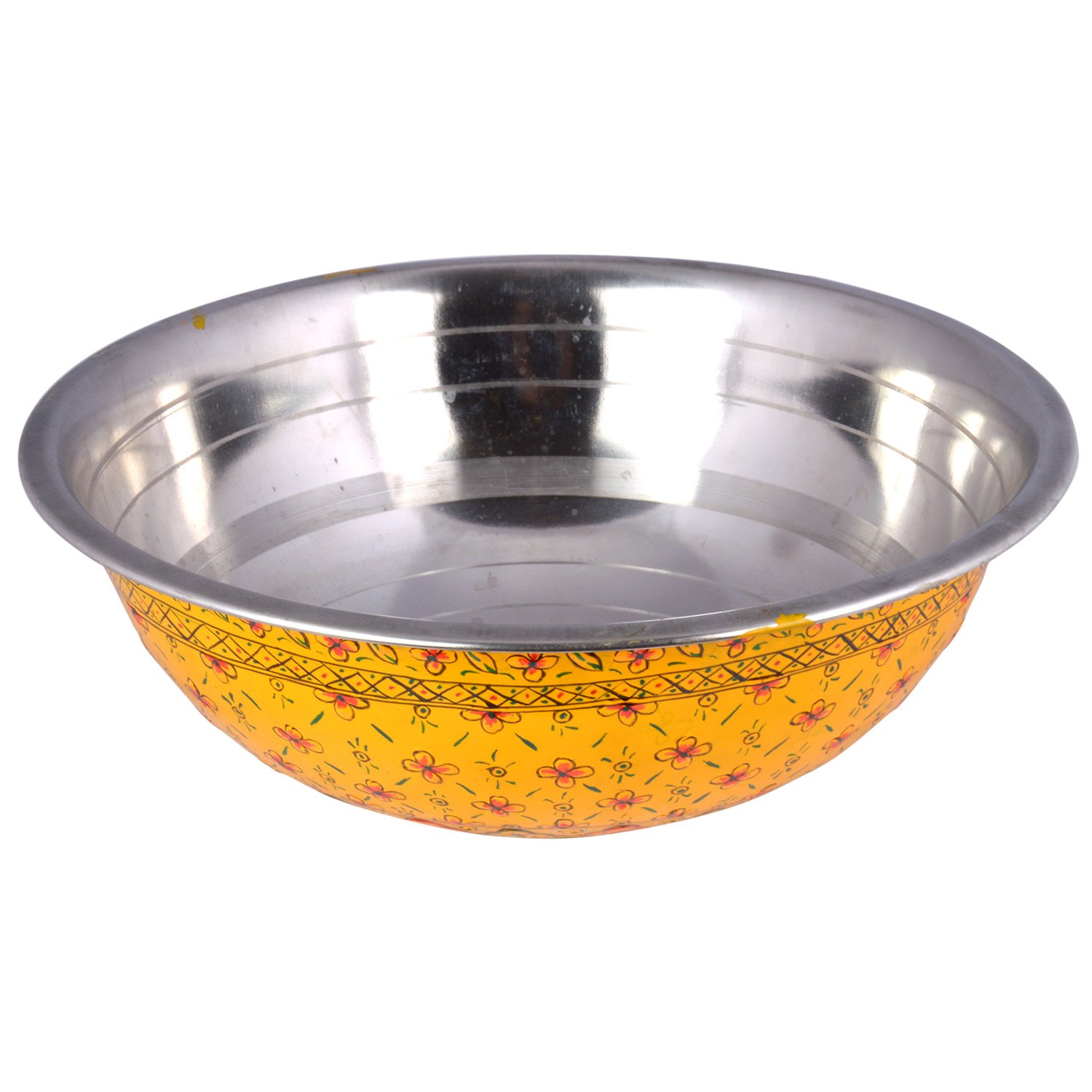 Kaushalam Hand Painted Handmade Quirky Serving Bowl, Yellow
