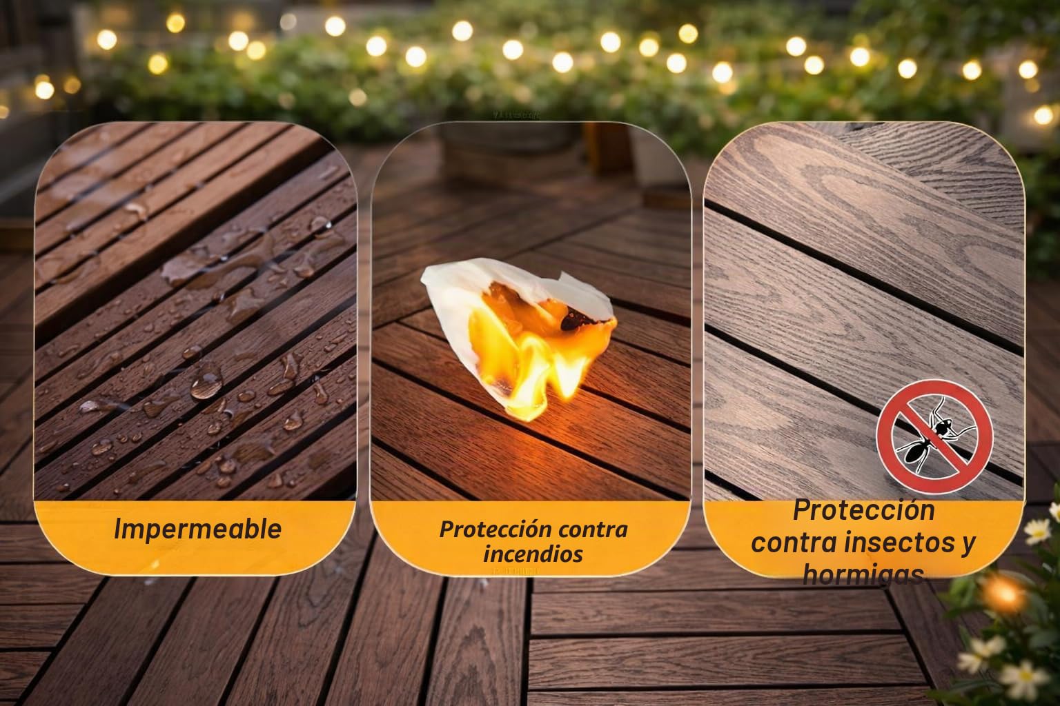 RHP 22 x baldosas clic WPC premium – baldosas para terrazas y balcones 30x30 cm, aspecto de madera, resistente al agua, resistente a la corrosión, sistema de clic, fácil de instalar (JS-1)