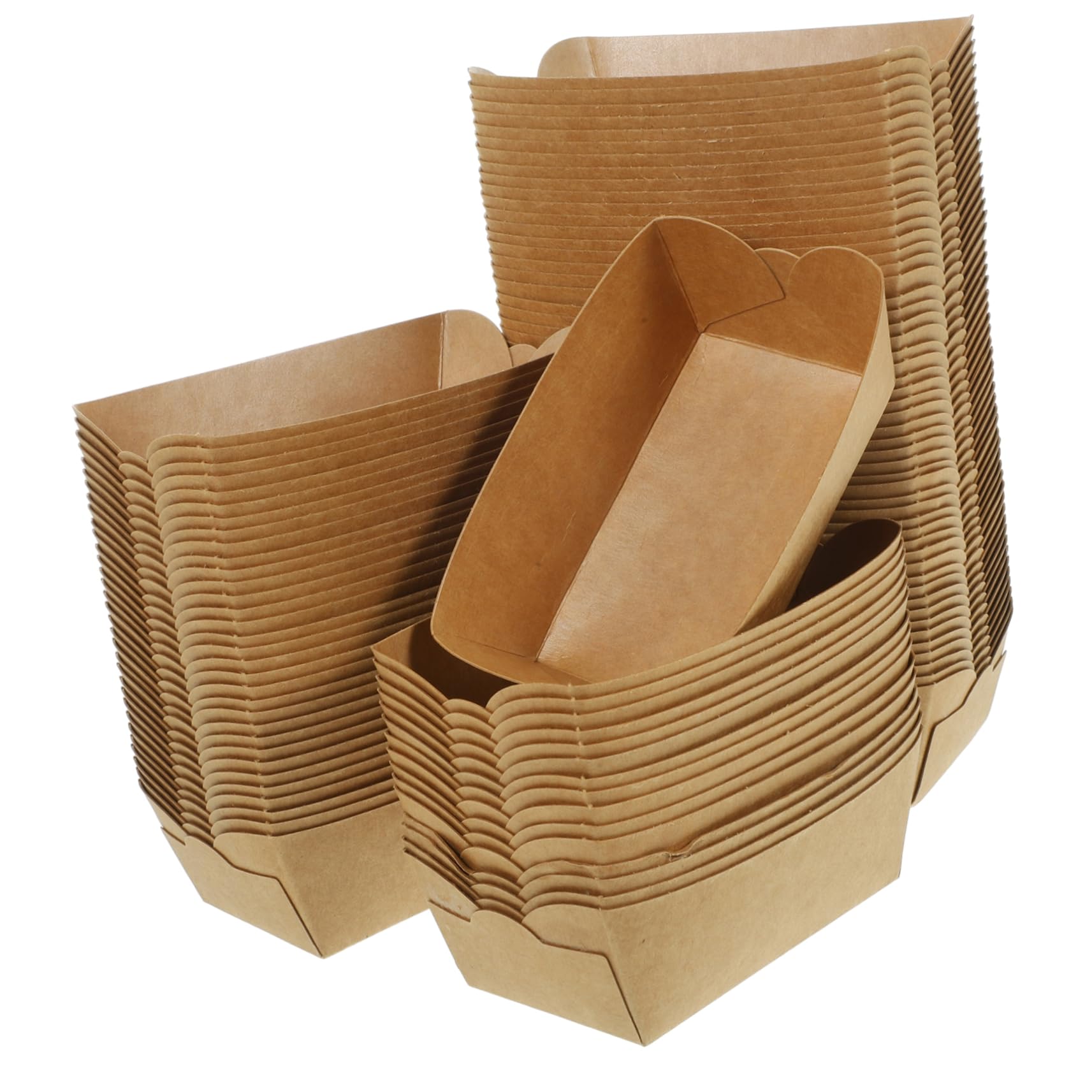 Cabilock 100pezzi Scatole in Carta Kraft da Asporto per Cibo Caldo e Freddo Adatti Fast Food Pollo Fritto Tacos Hot Dog e Snack per Bancarelle di Cibo Ristoranti e Eventi