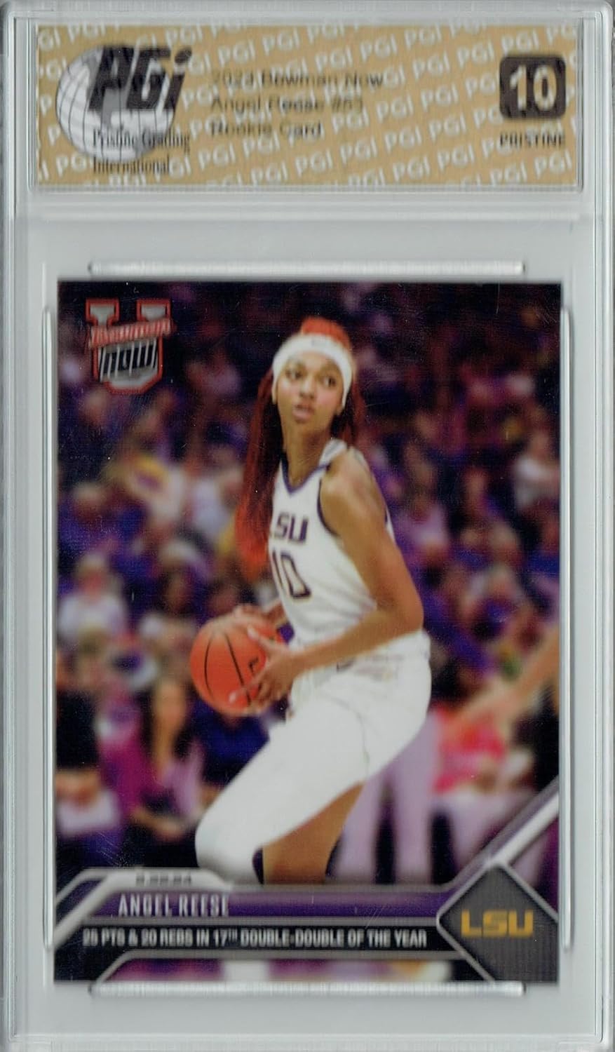 Angel Reese 2023 Bowman University Now #53 PRISTINE Rookie Card PGI 10 - Baseball Slabbed Rookie Cards
