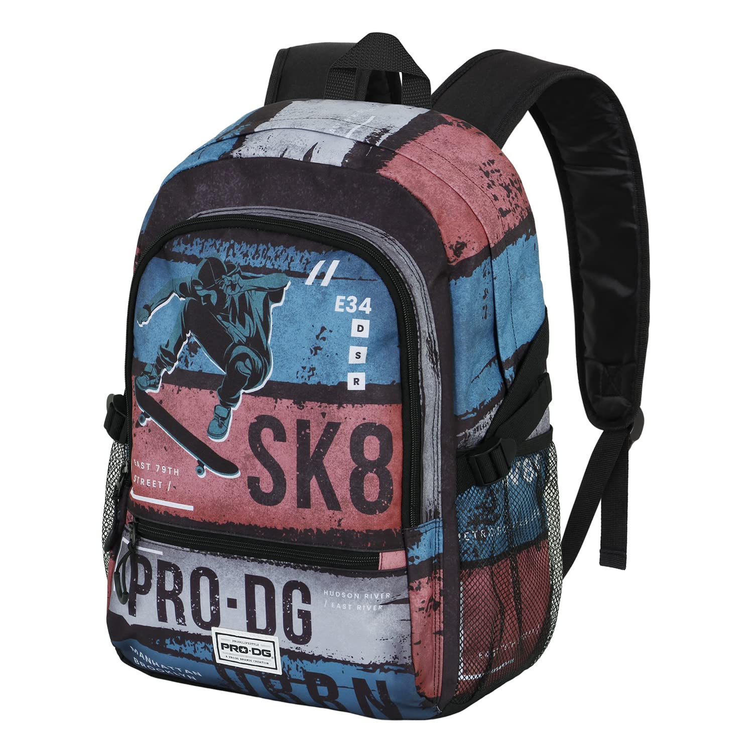 PRO-DG Urbansk8-Mochila Fight FAN 2.0, Gris, 31 x 44 cm, Capacidad 24 L