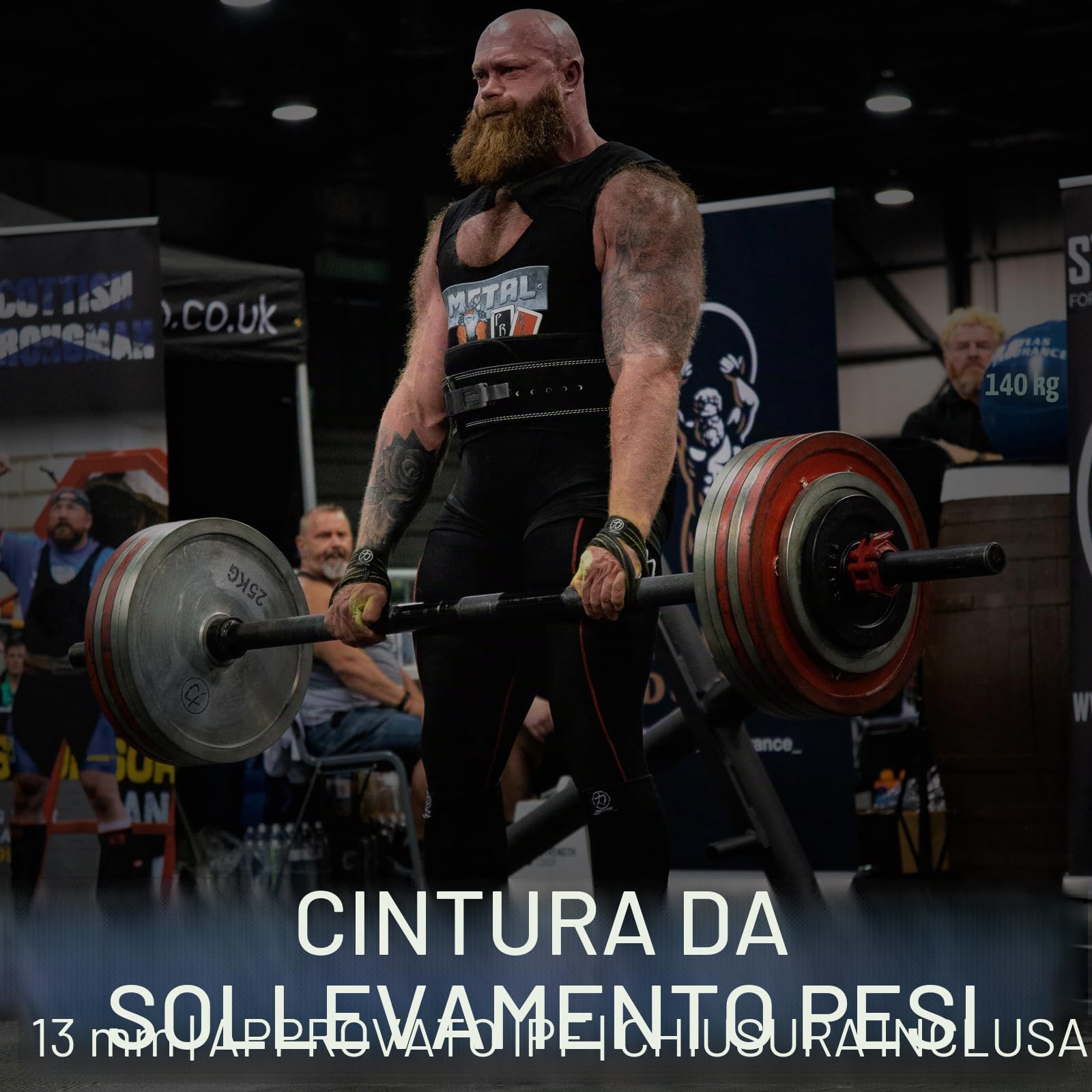 Strength Shop Cintura Powerlifting 13mm con Fibbia a Leva, Certificado IPF, Cintura Palestra Uomo e Donna, Robusta e Durevole, Cintura Pesi Palestra per stabilizza Il Core e Colonna