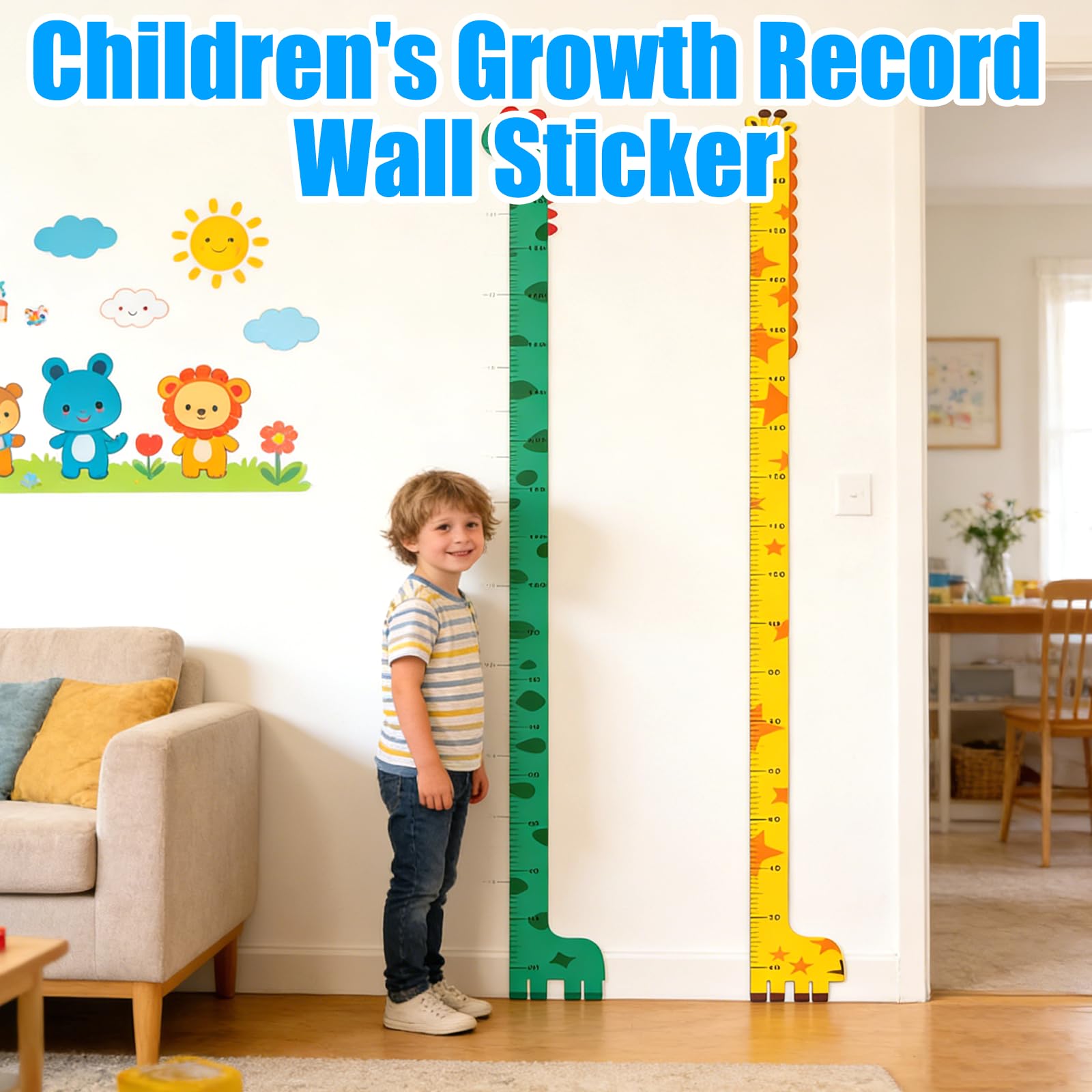 2 Piezas Medidor Altura Niños Pared,20-180 cm Pegatina de Pared para Medir Niño,Medidor de Altura Bebe Autoadhesivo,Tabla de Crecimiento Infantil para Habitaciones Infantiles,Dormitorios,Guarderías — view 4