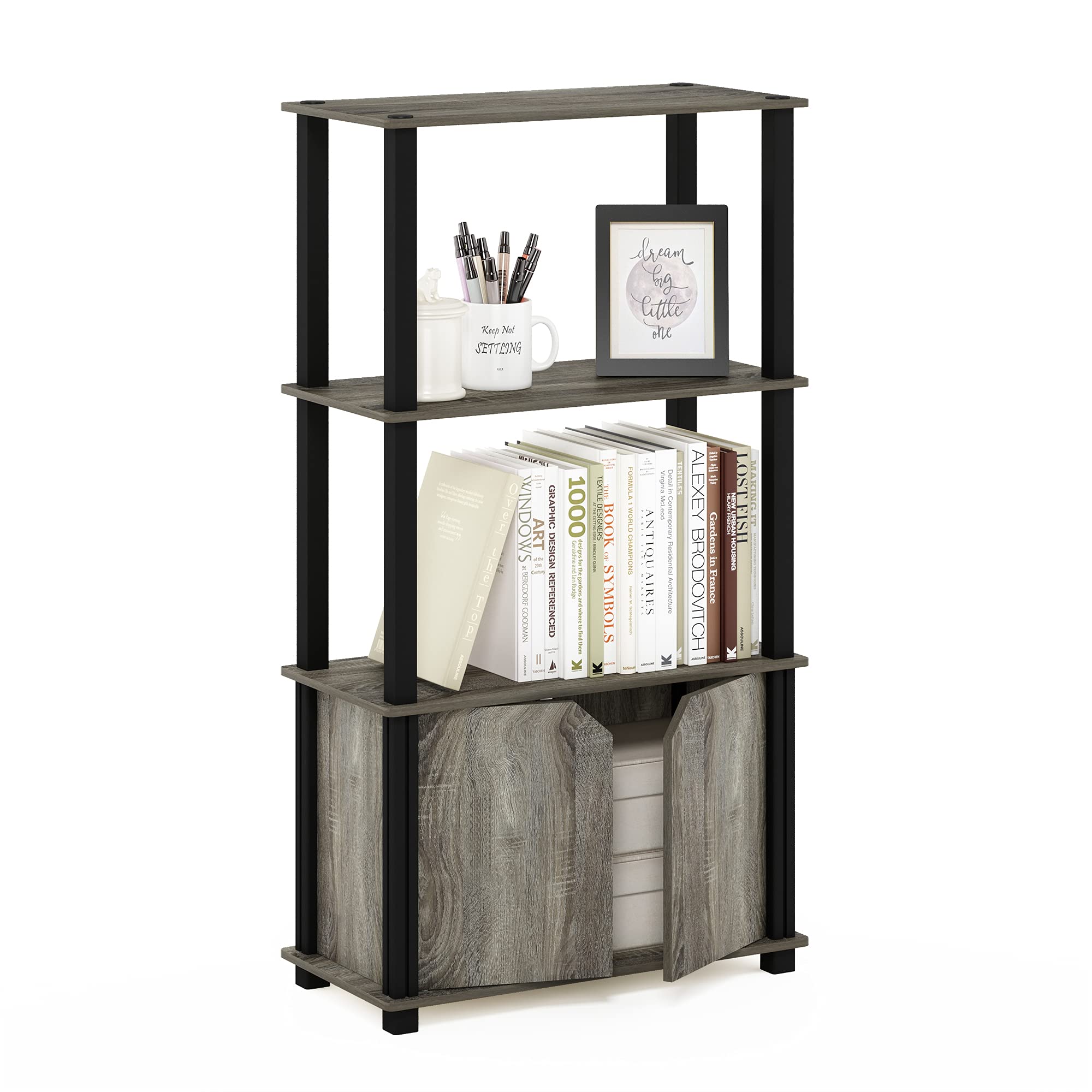 Furinno Go Green 4-Tier Storage Shelves, Book Shelf, French Oak