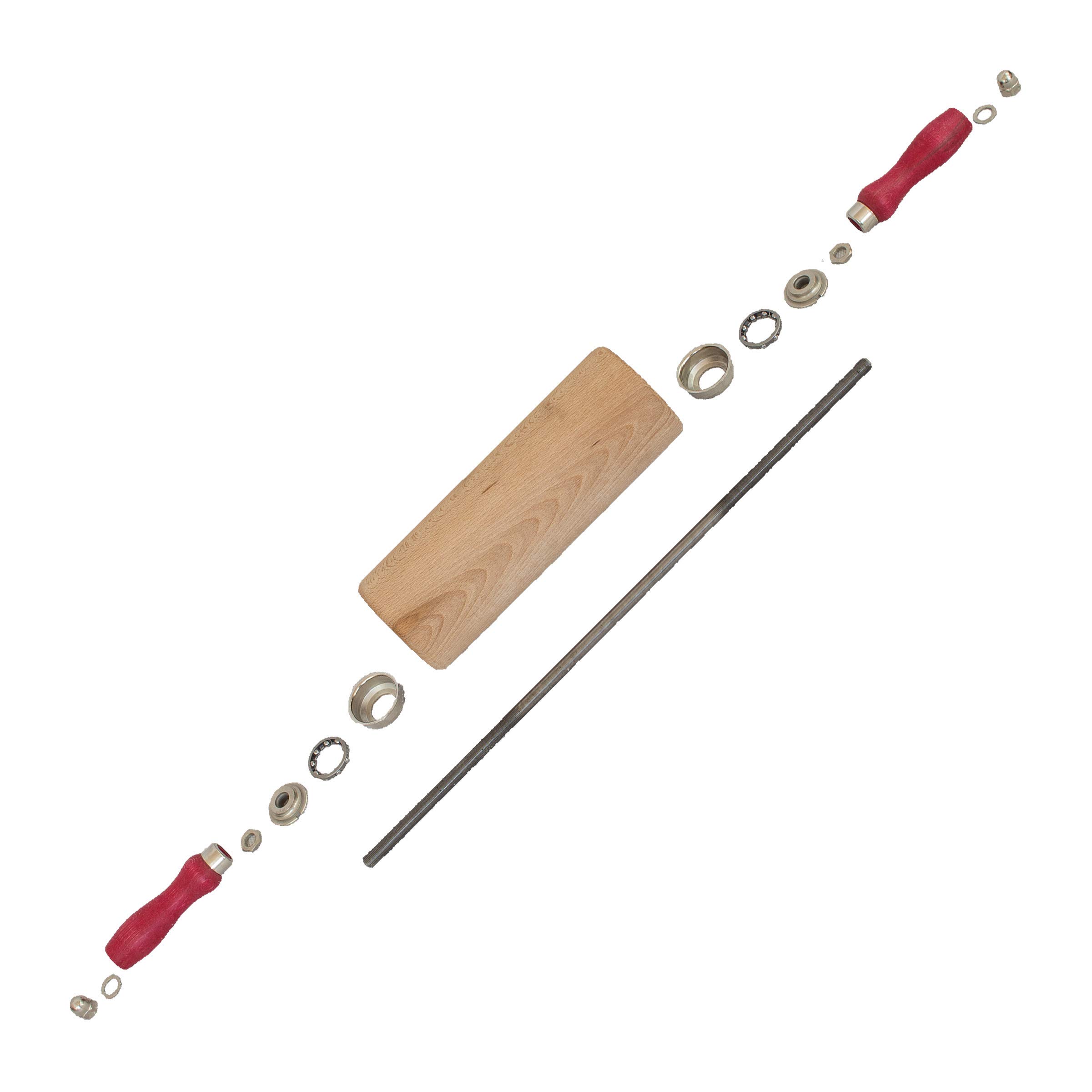 Teigroller Rollholz Wellholz mit Edelstahlkugellager Buche Walzenlängen 35 cm Isenberg