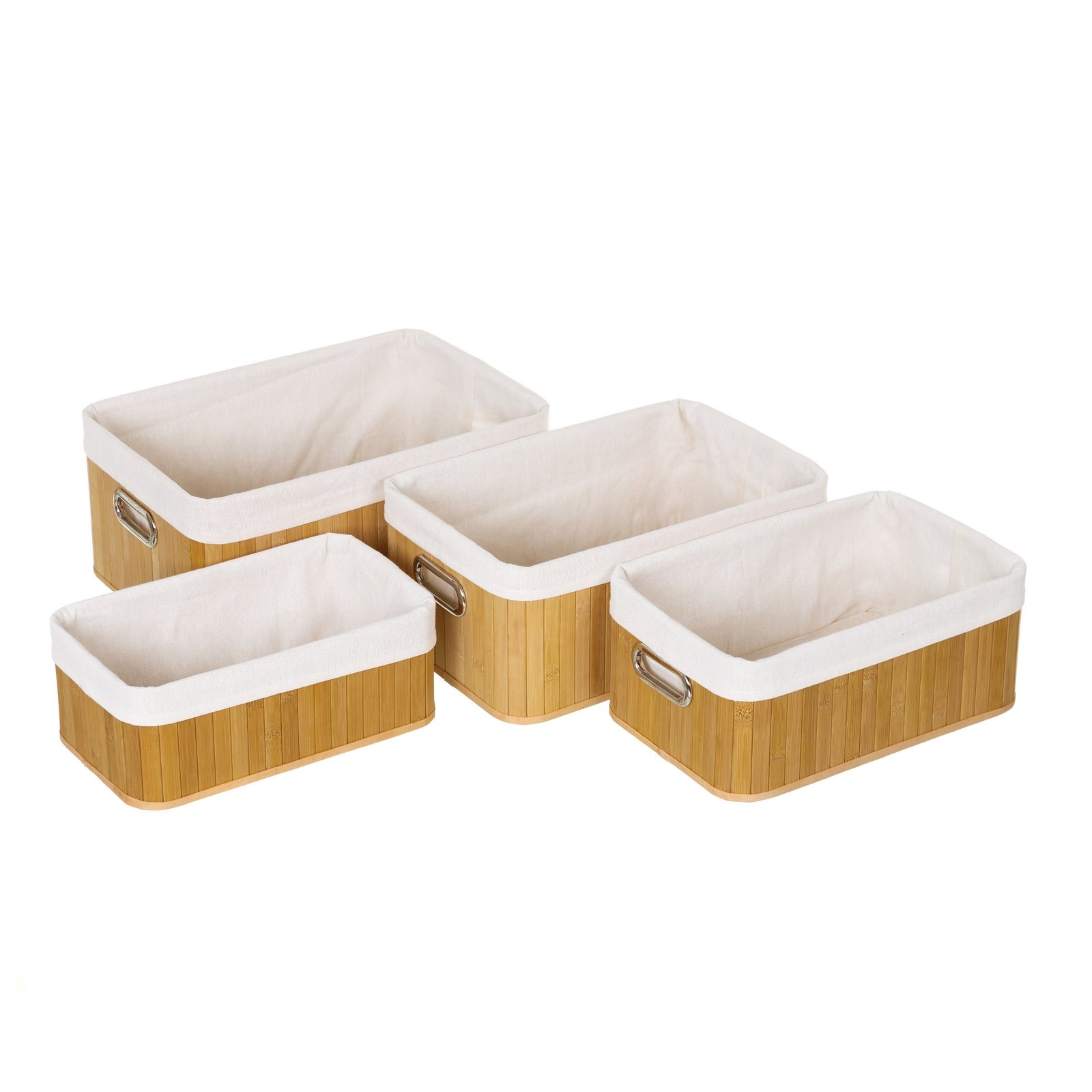 Paniers multi-usages nordiques marron en bambou : rangement de salle de bain tendance