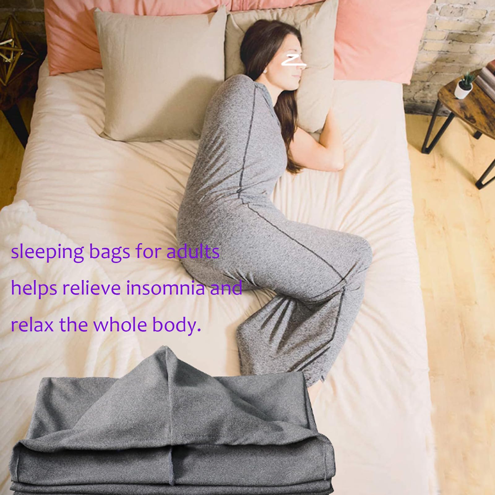 Sacco nanna a compressione per adulti, coperta indossabile ultra leggera per alleviare lo stress e l'ansia, tessuto elasticizzato traspirante, terapia della pressione per adolescenti e adulti