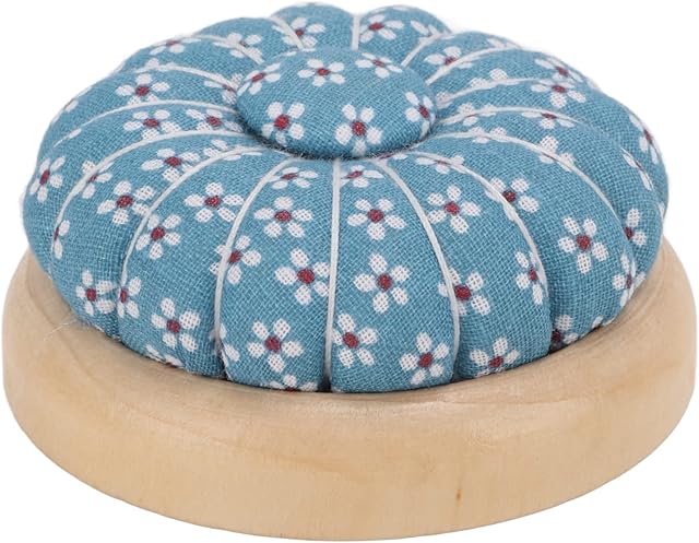 Pin Cushion, Wooden Base Needle Pincushions Wood Base Needle Pin Cushion Kits Round Pin Cushion for DIY Crafts Sewing Needle Holders Needlework