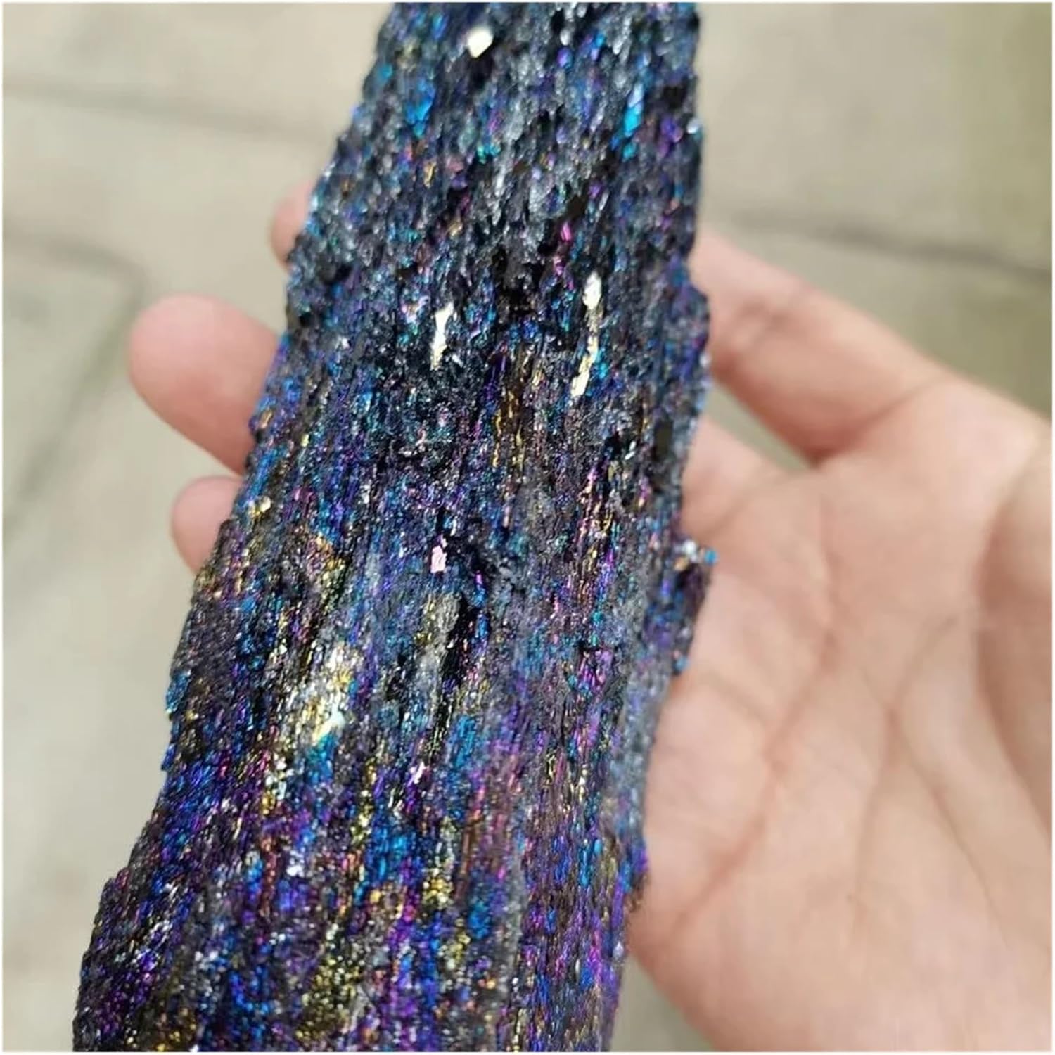 1pcs 70-100g Colorful Aura Malachite Ore Quartz Carborundum Crysta