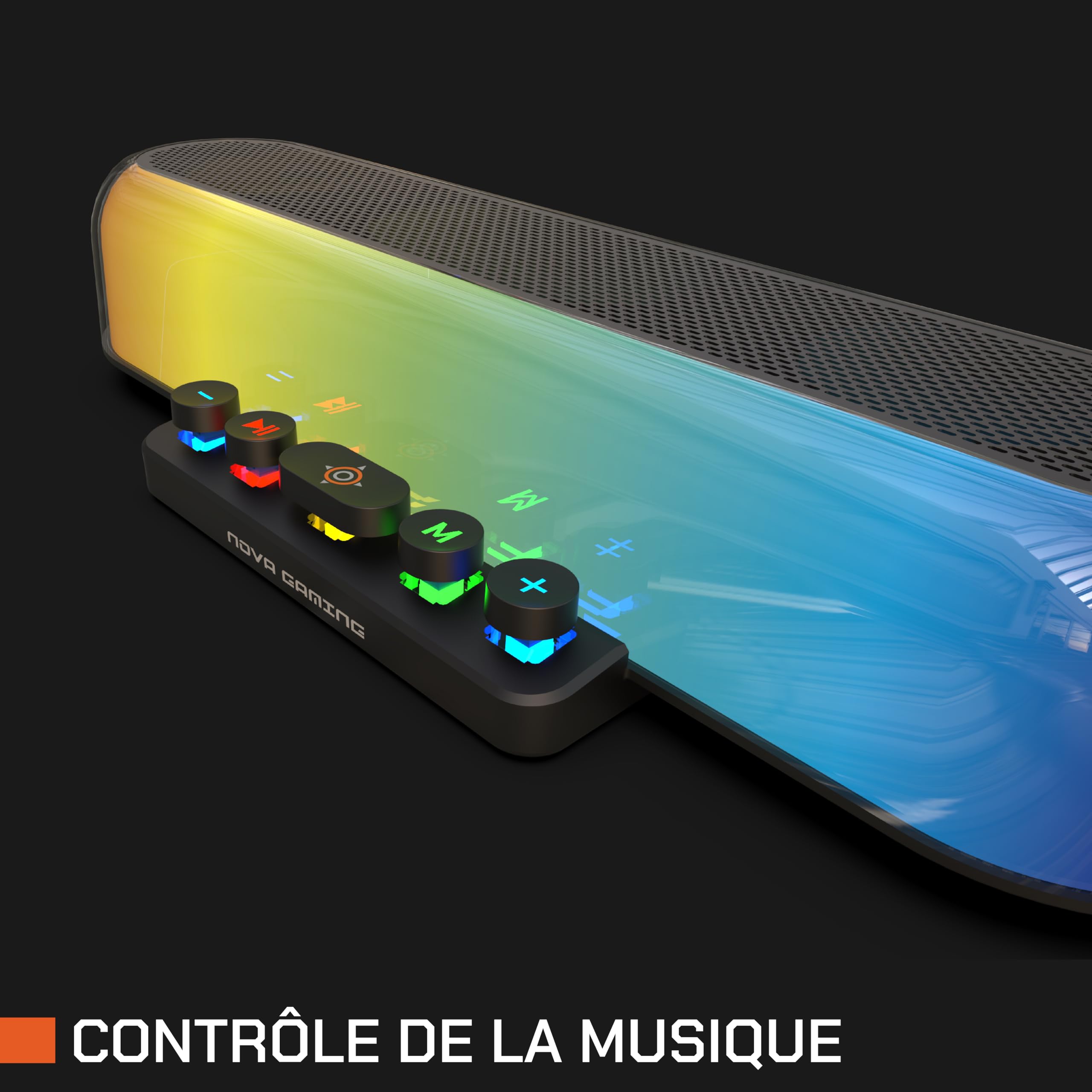 Soundbar Gaming Nova Gaming URSAE Con RGB E Bluetooth 5.3 | 2x5W, 6h Autonomia | Compatta, Per PC E Console