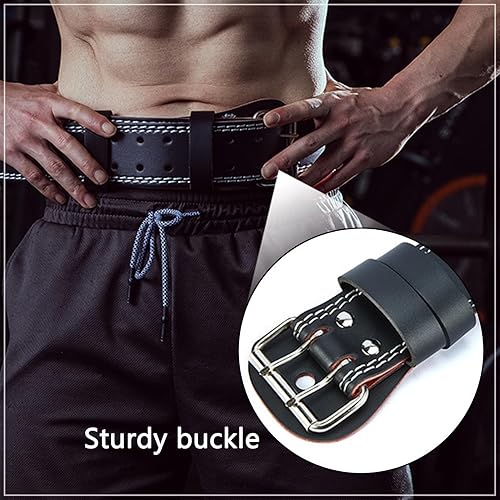 Miniatura 6 de Luwint Cinturón de levantamiento de pesas, cinturón de piel sintética de 5.9 pulgadas de ancho con soporte de espalda baja, cinturón de culturismo