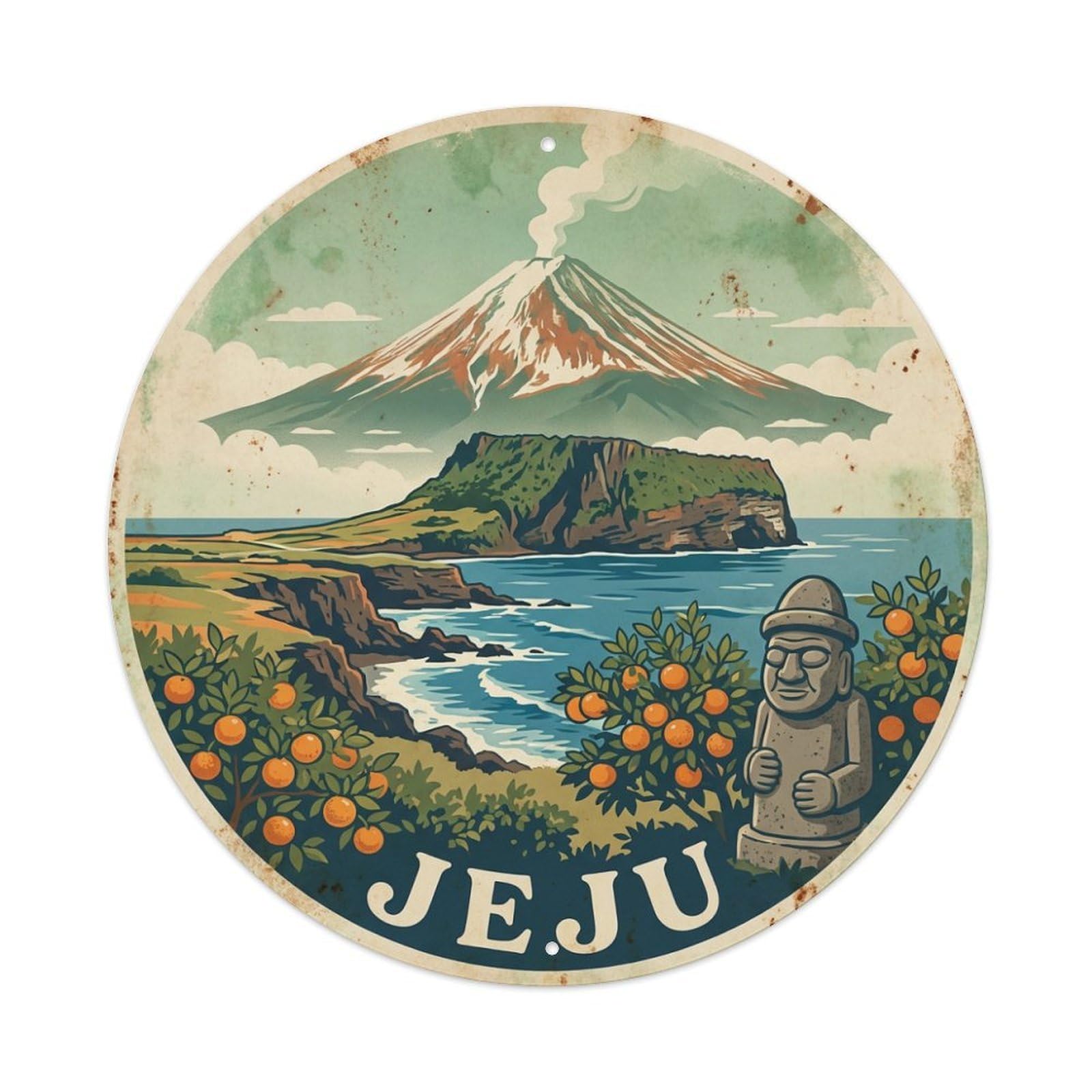 Retro Travel South Korea Jeju Metal Tin Sign