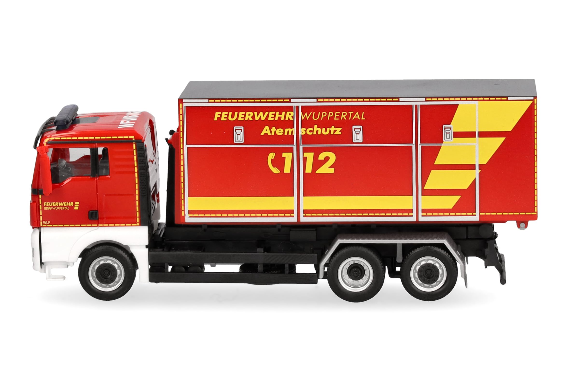 herpa Camion modèle Man TGX XL Euro6C, Camion de Pompiers Wuppertal (Rhénanie du Nord-Westphalie/Wuppertal), véhicule d'intervention, Miniature à l'échelle 1:87, Objet de Collection, fabriqué en