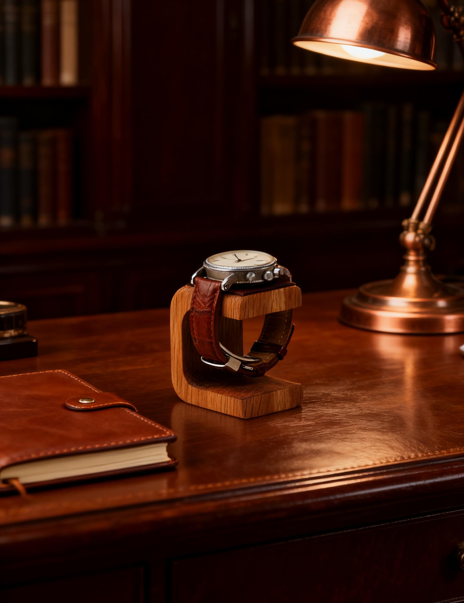 Uhrenständer, Uhrenhalter aus Holz, Uhrenaufbewahrung Uhren Halterung mit Leder Pad, Watch Stand Holder für Uhr Aufbewahrung & Display