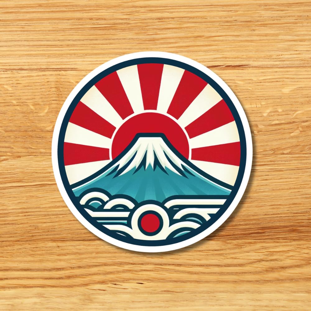 Amazon.co.jp: JAPAN シンプルステッカー 日本 富士山 波 ジャパン
