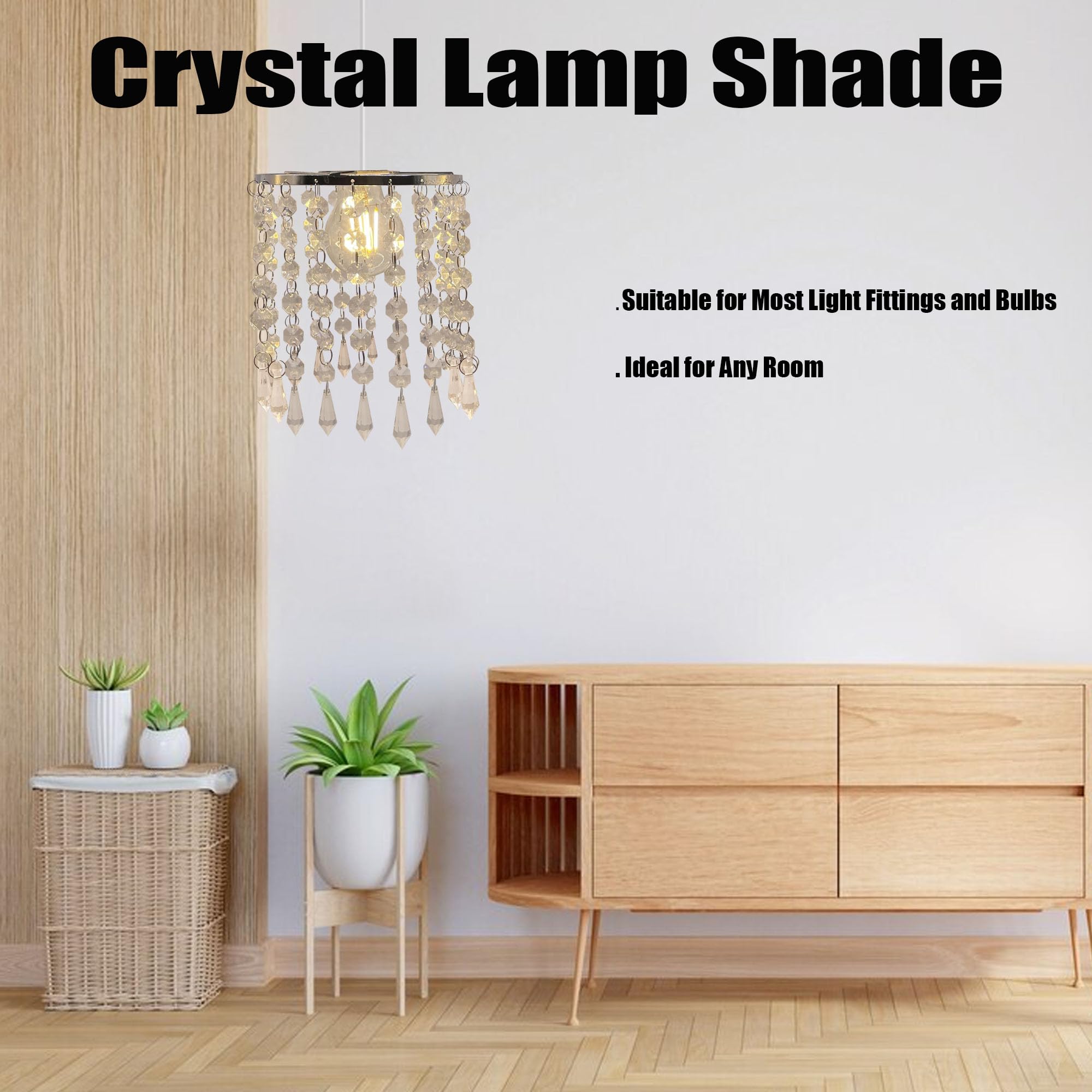 Pantalla de cristal, lámpara de cristal con pantalla de luz para comedor, moderna lámpara colgante con cuentas de 6 pulgadas de diámetro 5