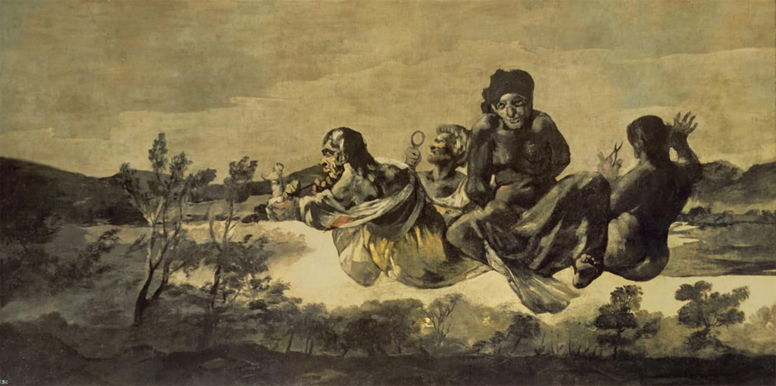 SERENDIPITP Retro Picture Poster Wall Art Pictures Painting the Fates by Francisco De Goya Wall Art Canvas Print for Wall Decor 60x90cm