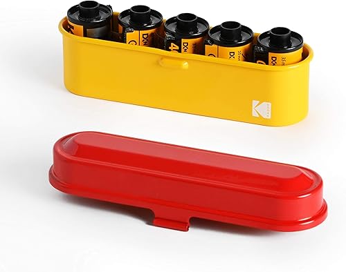 Miniatura 7 de KODAK Estuche de película  para 5 rollos de películas de 1.378in  Caja compacta de acero retro para clasificar y proteger rollos de película (rojo)