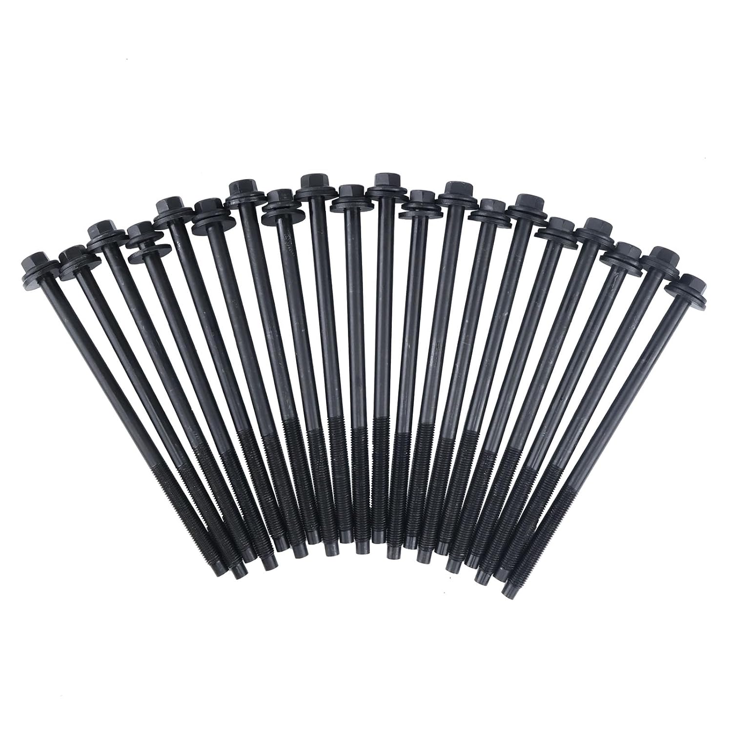 Engine Cylinder Head Bolt Set ES72798-1 HBK4184 GS33361 Compatible with Avanti 4.6L SOHC 2006-2007 for Ford E-150 4.6L Flex SOHC 2009-2014 for Lincoln 4.6L 281Cu. in. V8 Gas DOHC 1995-2002