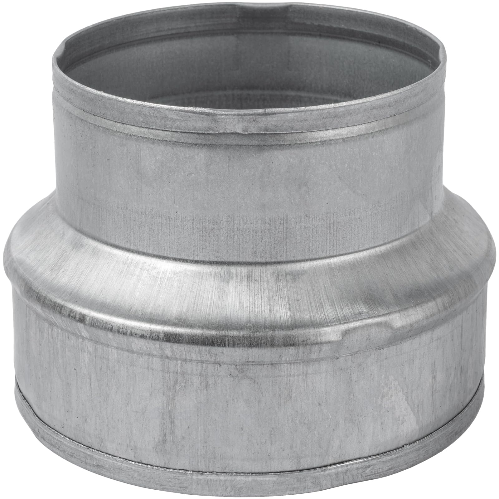 5" to 4" Inch Galvanized Steel Round Duct Reducer - Pipe Fitting Increaser Reducer - Drain, Waste and Vent Conduit Transition Adapter - Metal Tube