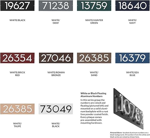 Miniatura 5 de Placa de dirección horizontal de 3 pulgadas flotante con números de casa, aluminio, fácil de instalar, horizontal, 5 dígitos