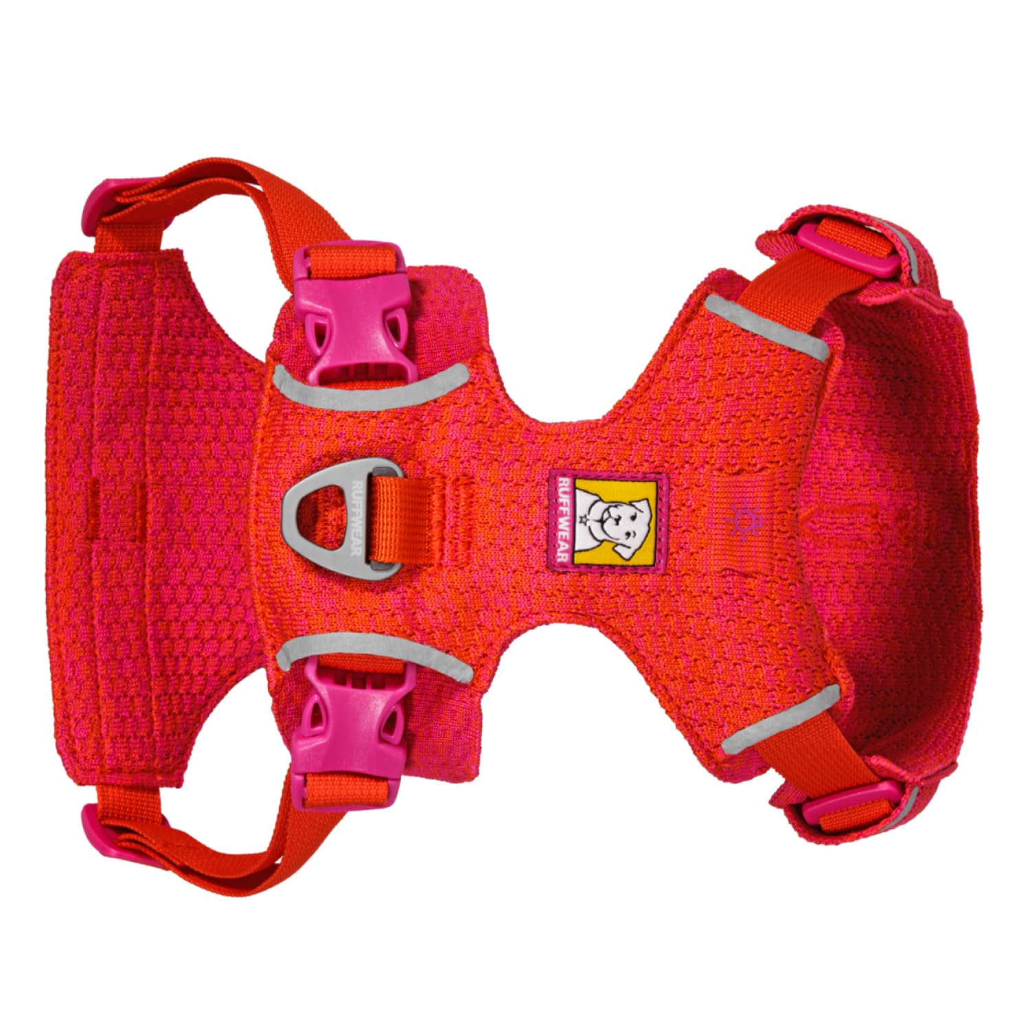 Ruffwear Front Range Flex - Arnés para perro, ajustable y suave, ligero, 2 puntos de fijación de correa, tejido diseñado y ribete reflectante, rosa violeta, talla L/XL