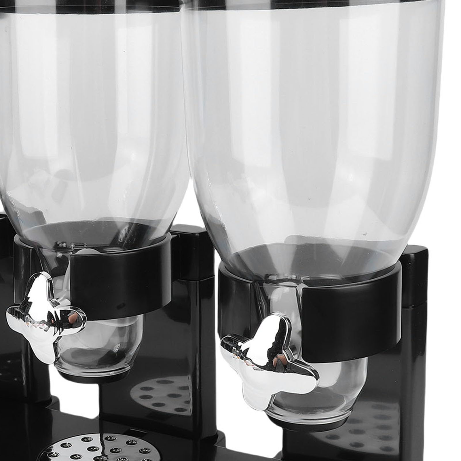 Dispensador de cereales, dispensador triple de alimentos, contenedor de almacenamiento compacto multifuncional para encimera para despensa de cocina casera, dispensador giratorio (Negra)
