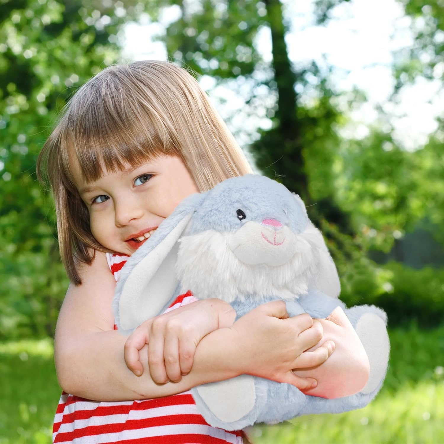 HollyHOME Bunny Stuffed Animal, Easter Bunny Plush Toys, Soft and Cuddly Stuffed Rabbit Easter Gift for Kids Baby Girls 7inch Blue