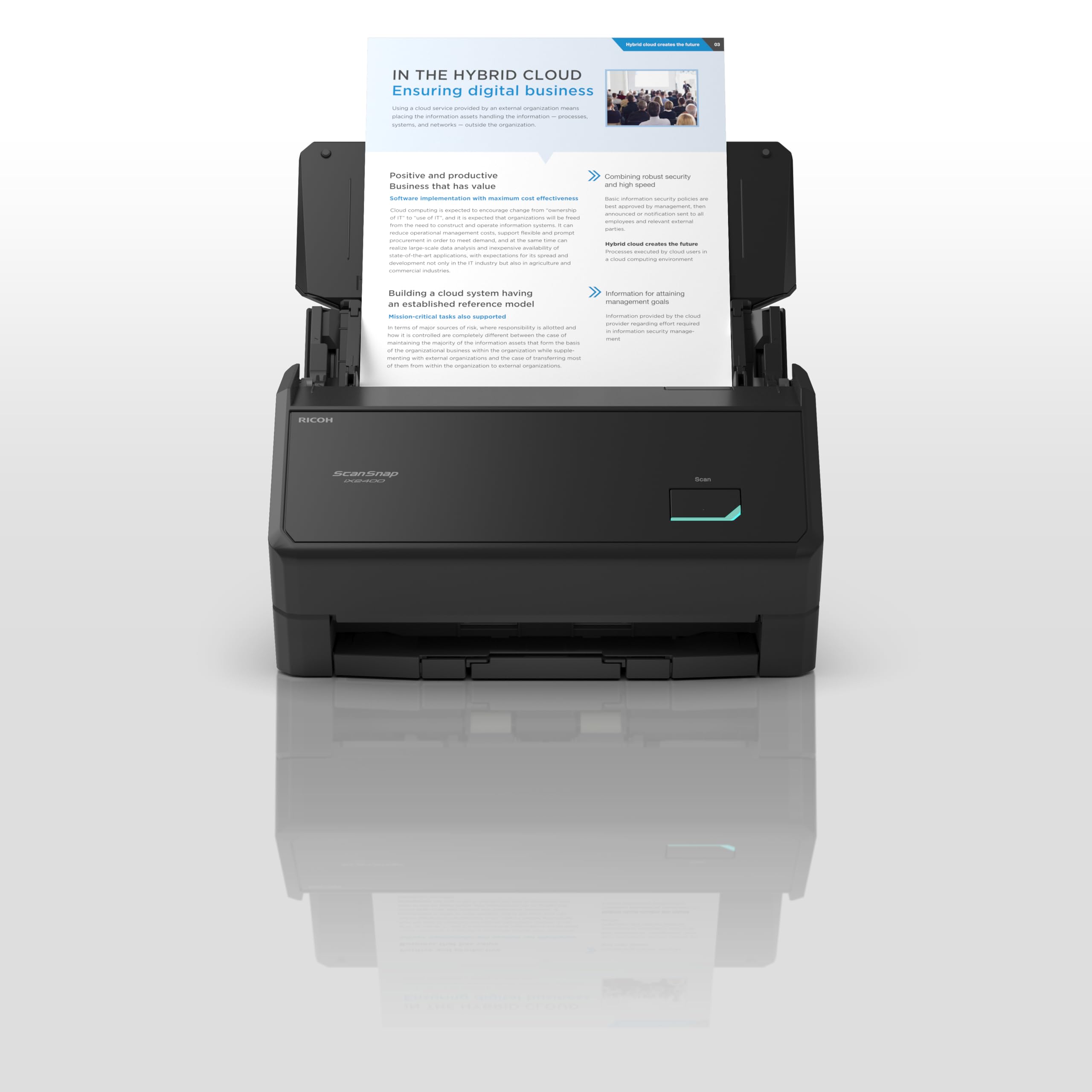 Ricoh ScanSnap iX2400 Dokumentenscanner A4 Duplex Touch-Screen USB3.2 Desktop-Scanner (45 S/min / 90 B/min) mit ADF Schwarz